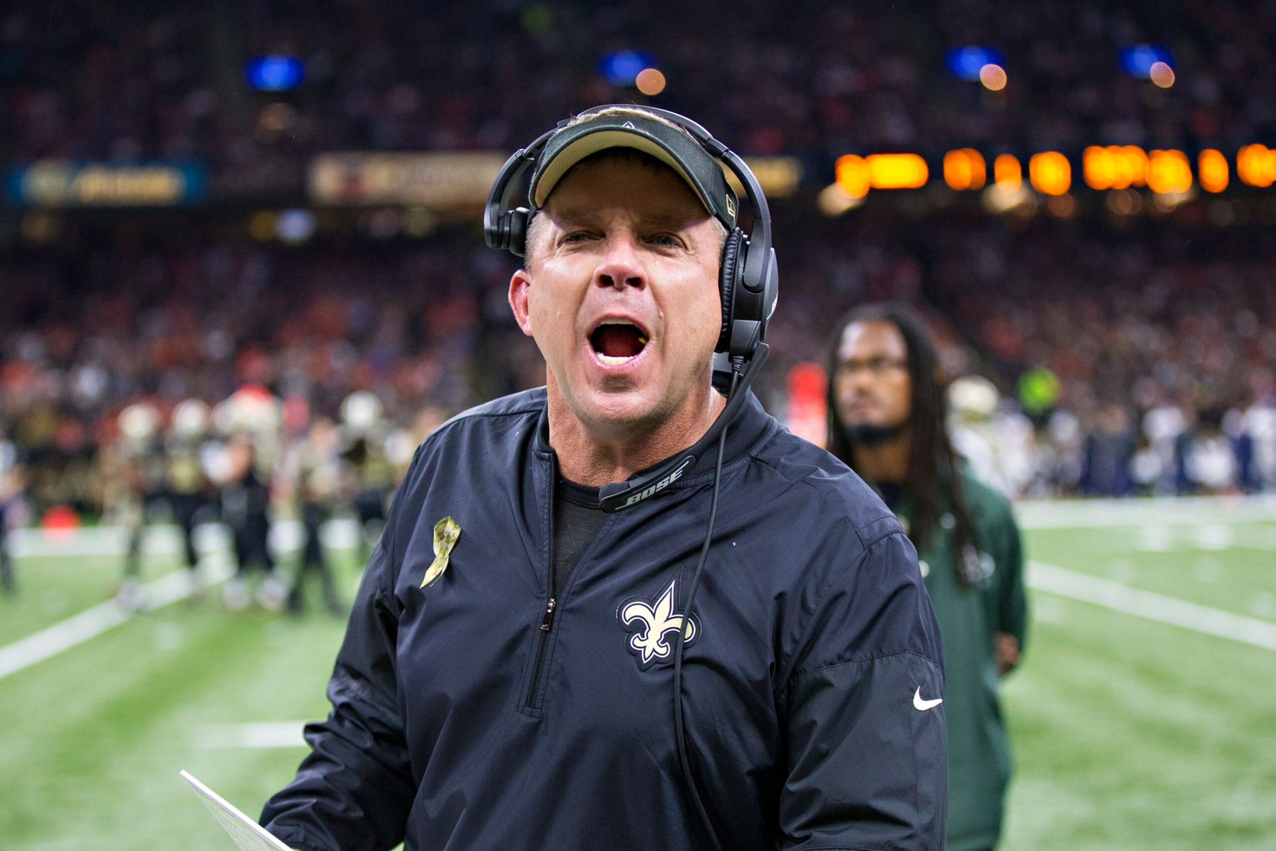 NEW ORLEANS, LA - NOVEMBER 13:  Head Coach Sean Payton of the New Orleans Saints yells to a player during a game against the Denver Broncos at Mercedes-Benz Superdome on November 13, 2016 in New Orleans, Louisiana.  The Broncos defeated the Saints 25-23.  (Photo by Wesley Hitt/Getty Images)