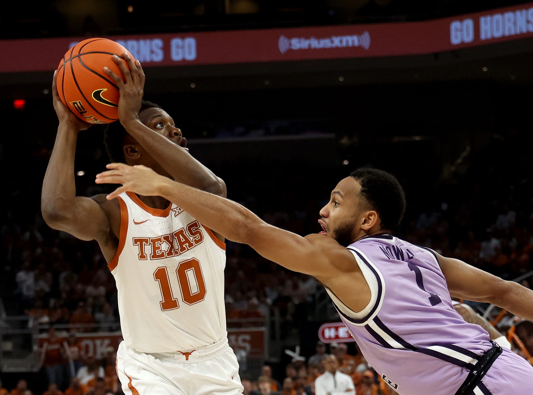 Texas' Sir'Jabari Rice and Kansas State's Markquis Nowell