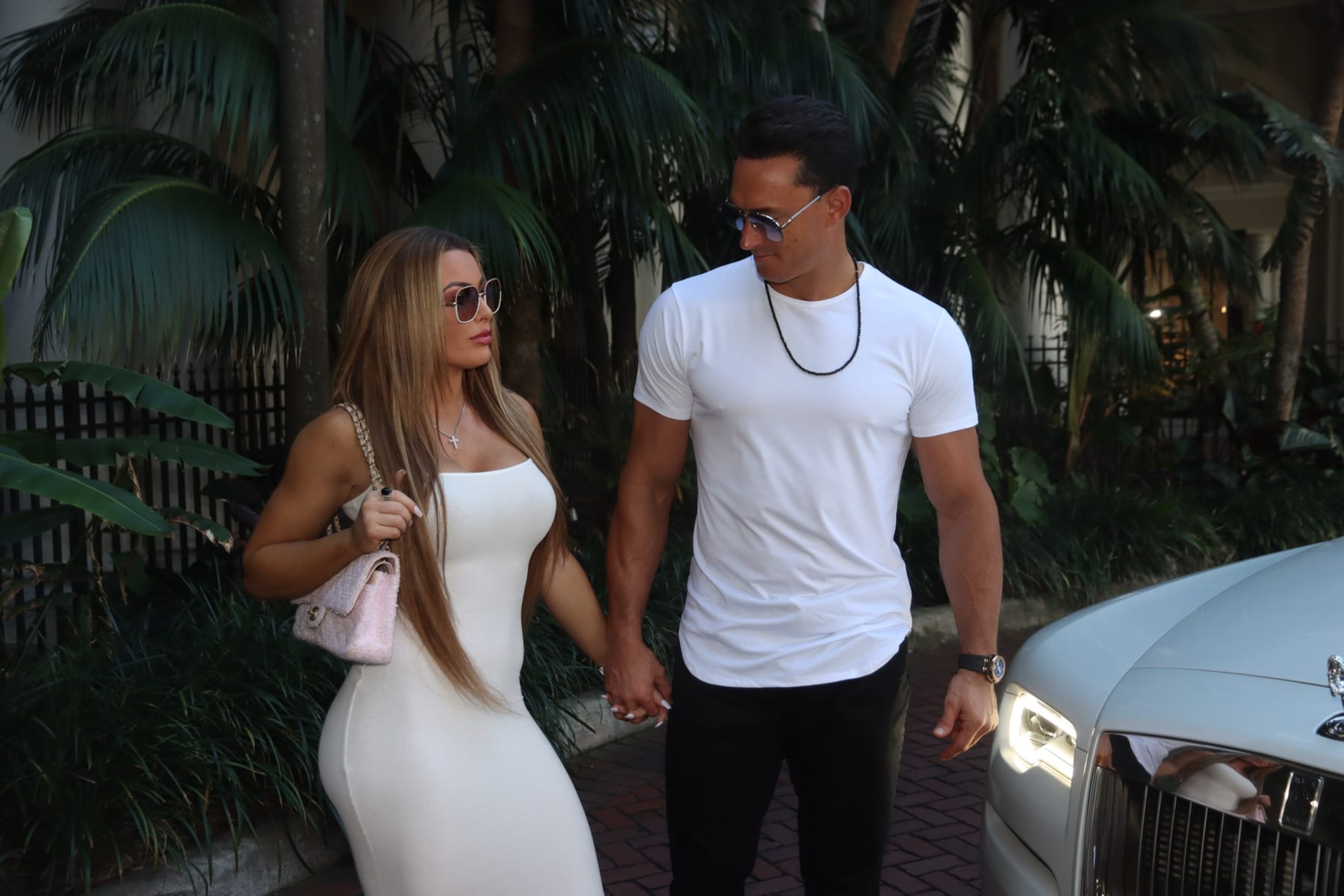 WEST PALM BEACH, FL - DECEMBER 31: Mandy Rose and Sabby Piscitelli are seen on December 31, 2022 in West Palm Beach, Florida. (Photo by Aaron Davidson/GC Images)