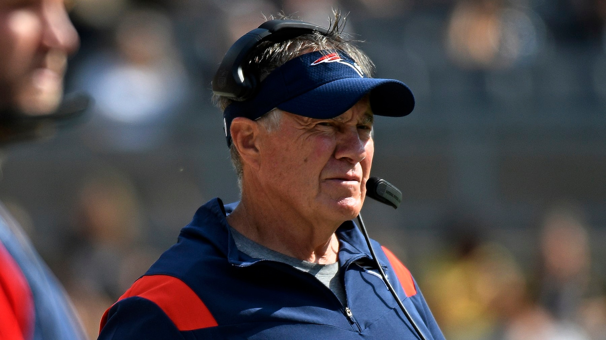 New England Patriots head coach Bill Belichick stands on the sidelines during the second half of an NFL football game against the Pittsburgh Steelers in Pittsburgh, Sunday, Sept. 18, 2022. (AP Photo/Don Wright)