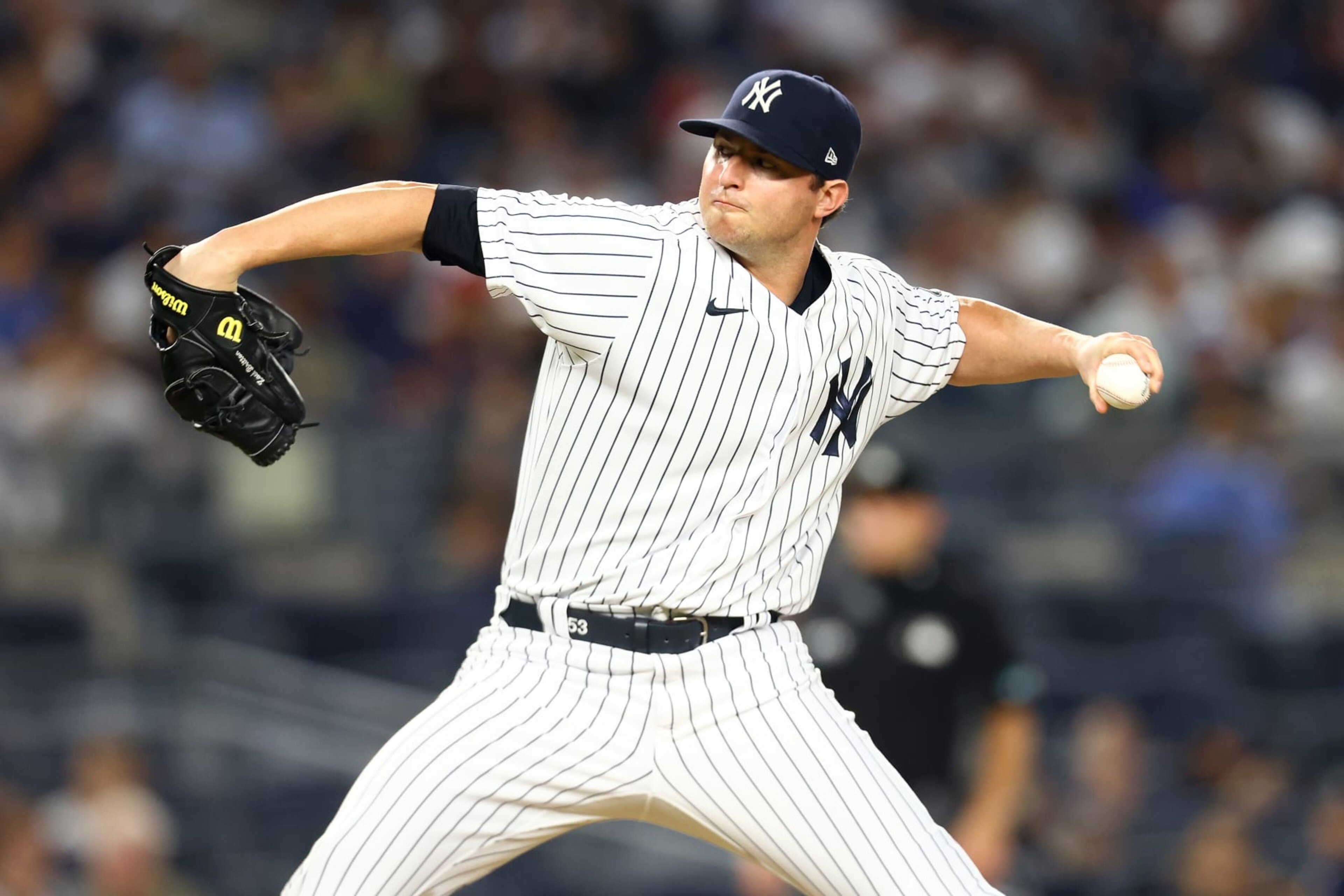 NEW YORK, NEW YORK - AUGUST 18: Zack Britton #53 of the New York Yankees in action against the Boston Red Sox at Yankee Stadium on August 18, 2021 in New York City. New York Yankees defeated the Boston Red Sox 5-2. (Photo by Mike Stobe/Getty Images) NEW YORK, NEW YORK - AUGUST 18: Zack Britton #53 of the New York Yankees in action against the Boston Red Sox at Yankee Stadium on August 18, 2021 in New York City. New York Yankees defeated the Boston Red Sox 5-2. (Photo by Mike Stobe/Getty Images)