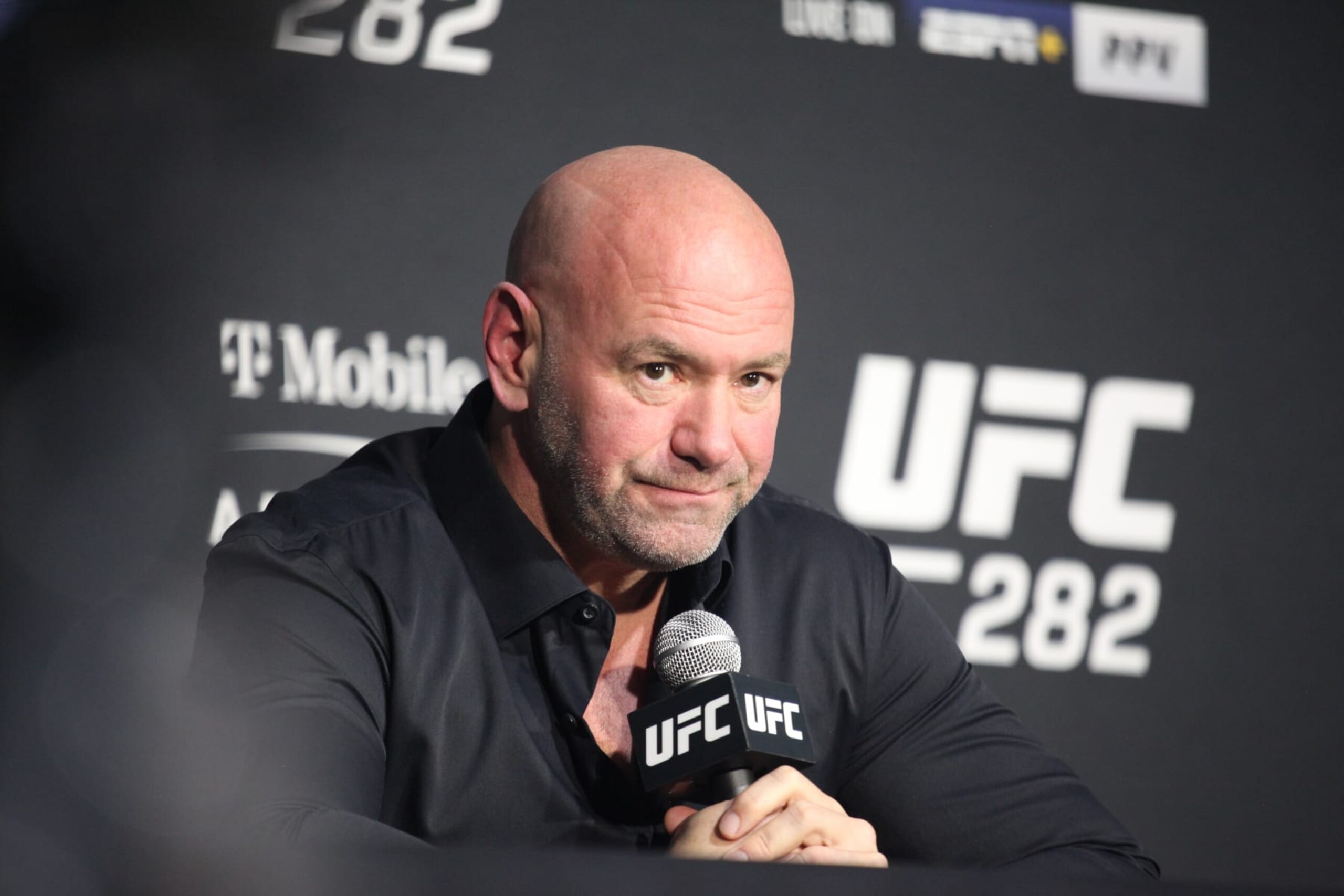 LAS VEGAS, NV -  DECEMBER 10: Dana White appears at the UFC 282 post-fight press conference on December 10, 2022, at the T-Mobile Arena in Las Vegas, NV. (Photo by Amy Kaplan/Icon Sportswire via Getty Images)