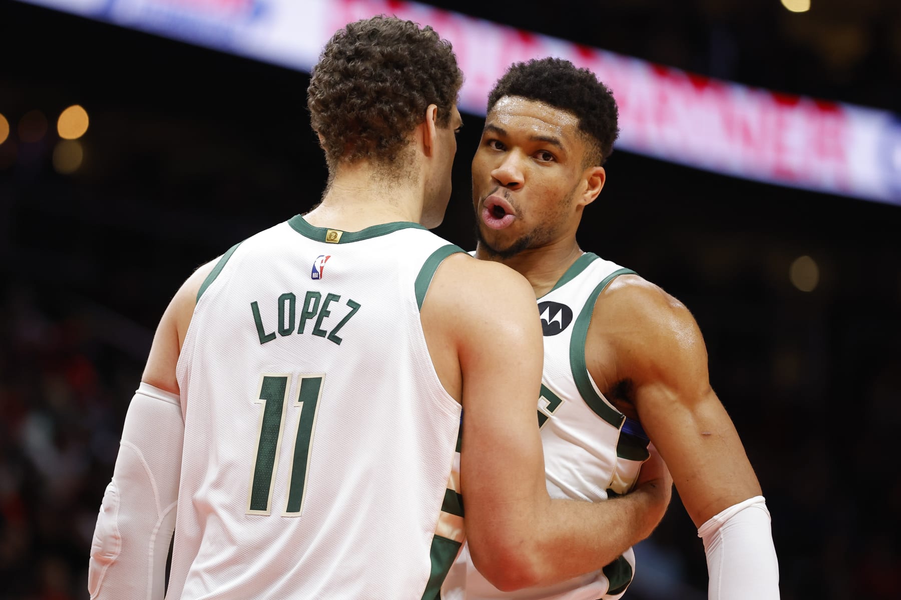 Brook Lopez and Giannis Antetokounmpo