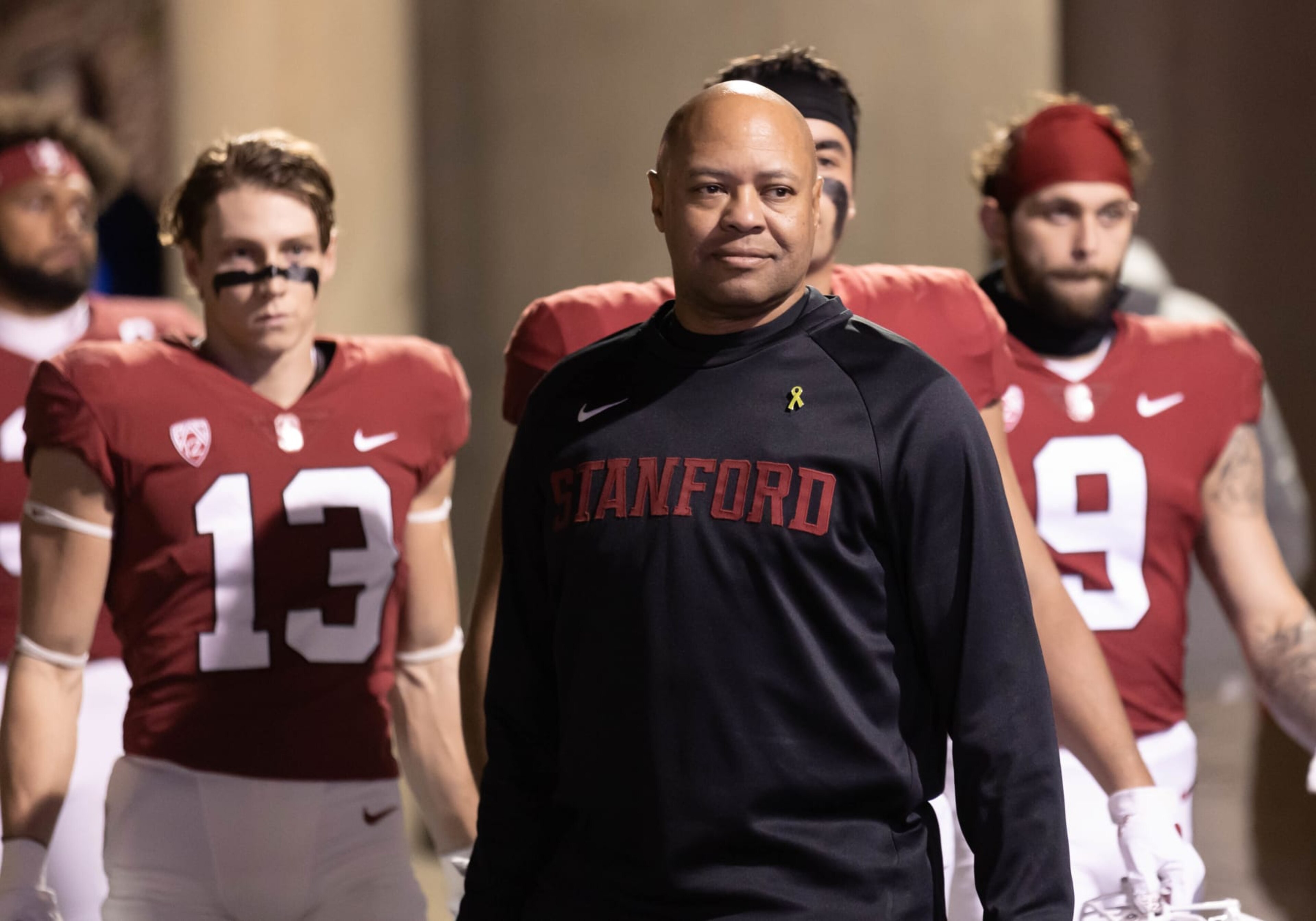 PALO ALTO, CA - NOVEMBER 26: Head Coach David Shaw of the Stanford Cardinal waits to enter the stadium before an NCAA college football game against the BYU Cougars on November 26, 2022 at Stanford Stadium in Palo Alto, California. (Photo by David Madison/Getty Images) PALO ALTO, CA - NOVEMBER 26: Head Coach David Shaw of the Stanford Cardinal waits to enter the stadium before an NCAA college football game against the BYU Cougars on November 26, 2022 at Stanford Stadium in Palo Alto, California. (Photo by David Madison/Getty Images)