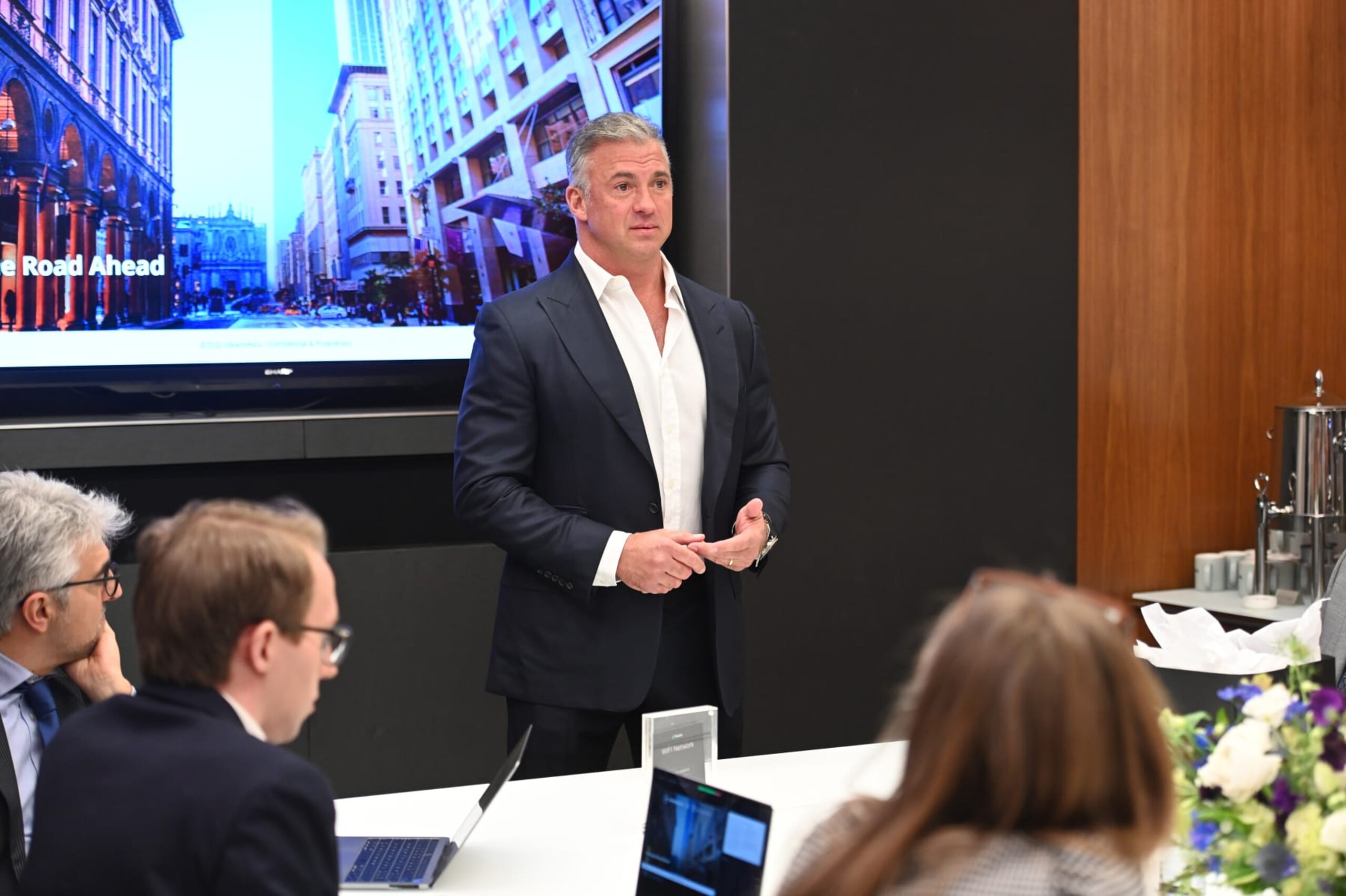 NEW YORK, NEW YORK - APRIL 11: Shane McMahon, Executive Chairman, Ideanomics speaks during the Ideanomics (NASDAQ: IDEX) and Energica Motor Company: "Evolving the Road Ahead" Analyst Day at NASDAQ NYC on April 11, 2022 in New York City. (Photo by Noam Galai/Getty Images for Ideanomics) NEW YORK, NEW YORK - APRIL 11: Shane McMahon, Executive Chairman, Ideanomics speaks during the Ideanomics (NASDAQ: IDEX) and Energica Motor Company: "Evolving the Road Ahead" Analyst Day at NASDAQ NYC on April 11, 2022 in New York City. (Photo by Noam Galai/Getty Images for Ideanomics)