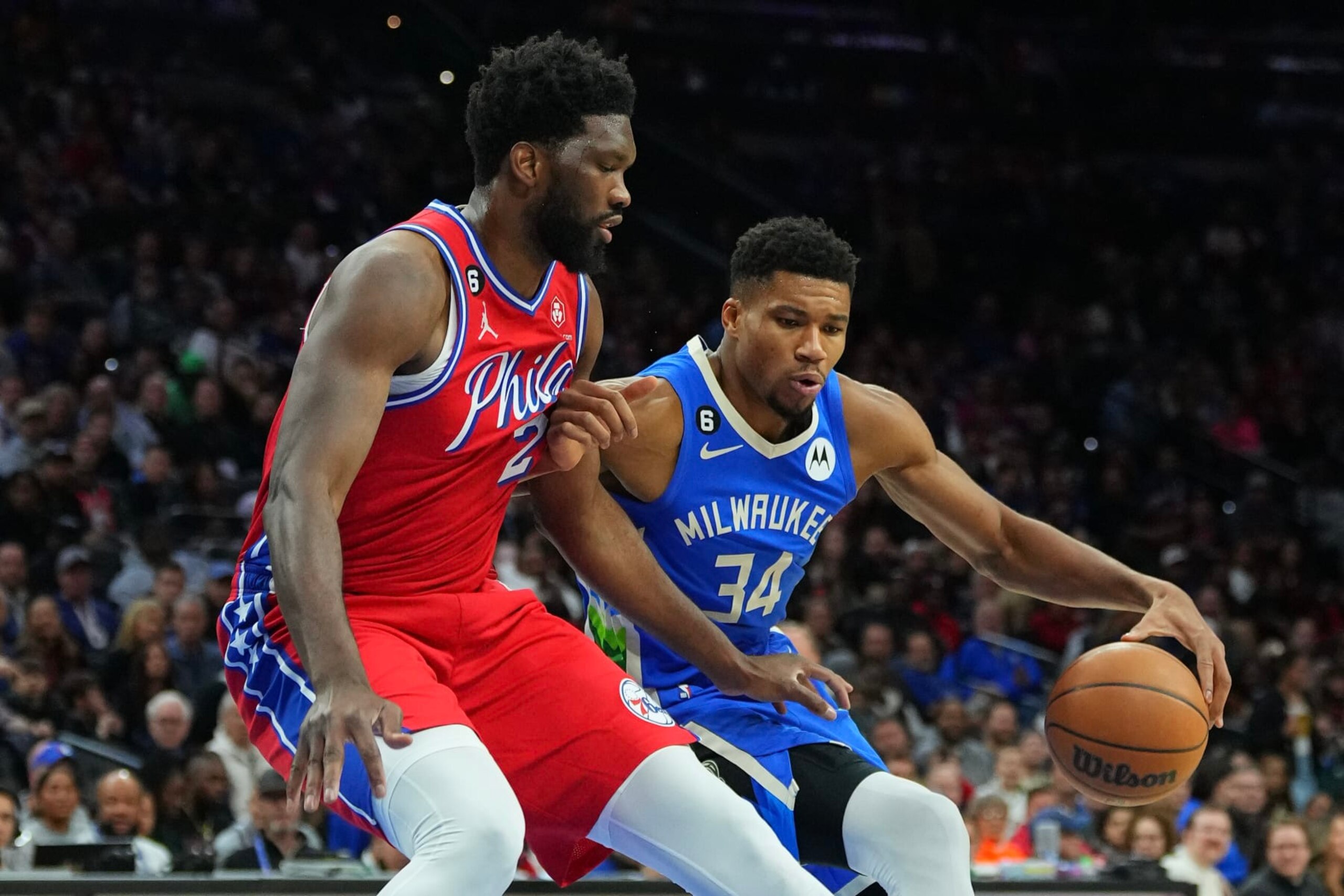 Joel Embiid and Giannis Antetokounmpo