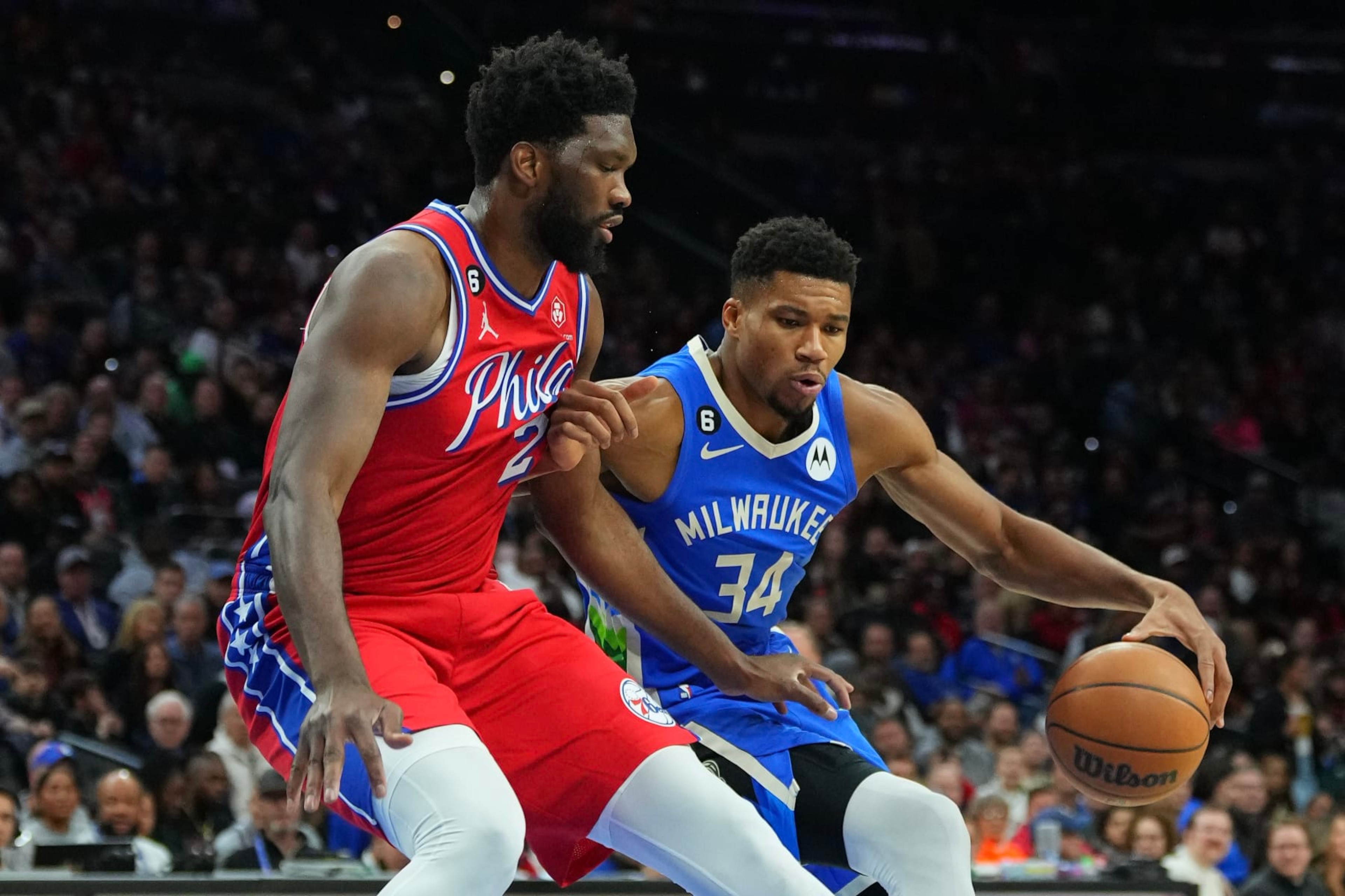 Joel Embiid and Giannis Antetokounmpo Joel Embiid and Giannis Antetokounmpo