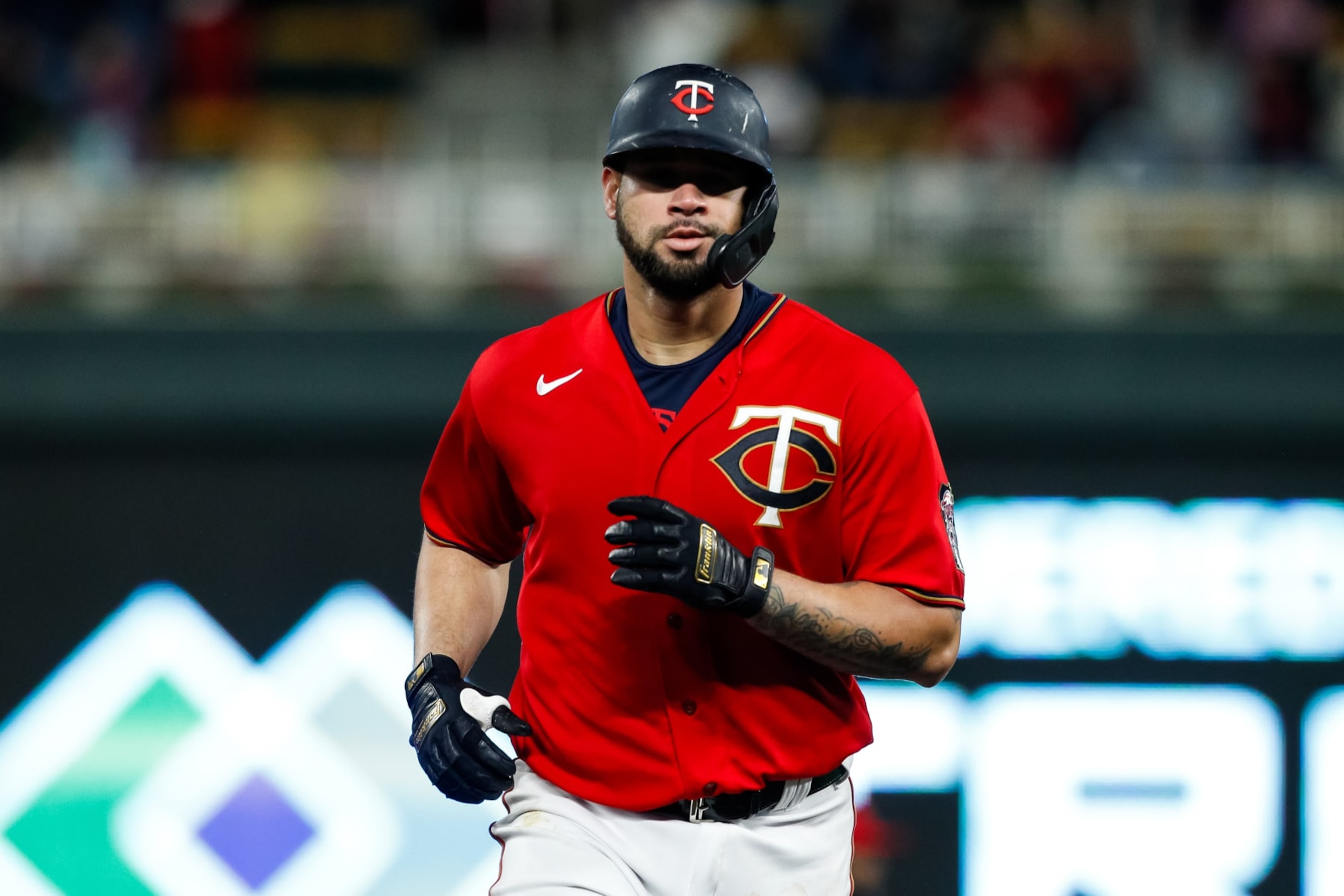 MINNEAPOLIS, MN - SEPTEMBER 24: Gary Sanchez #24 of the Minnesota Twins rounds the bases on his three-run home run against the Los Angeles Angels in the fifth inning of the game at Target Field on September 24, 2022 in Minneapolis, Minnesota. The Twins defeated the Angels 8-4. (Photo by David Berding/Getty Images)