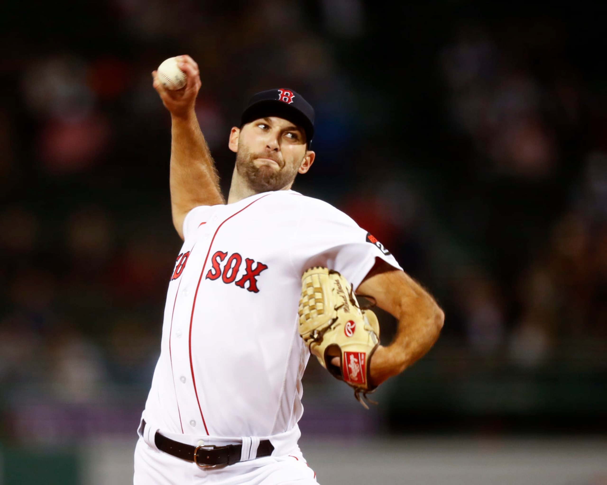 BOSTON, MASSACHUSETTS - SEPTEMBER 27: Starting pitcher Michael Wacha #52 of the Boston Red Sox pitches at the top of the first inning of the game against the Baltimore Orioles at Fenway Park on September 27, 2022 in Boston, Massachusetts. (Photo by Omar Rawlings/Getty Images)