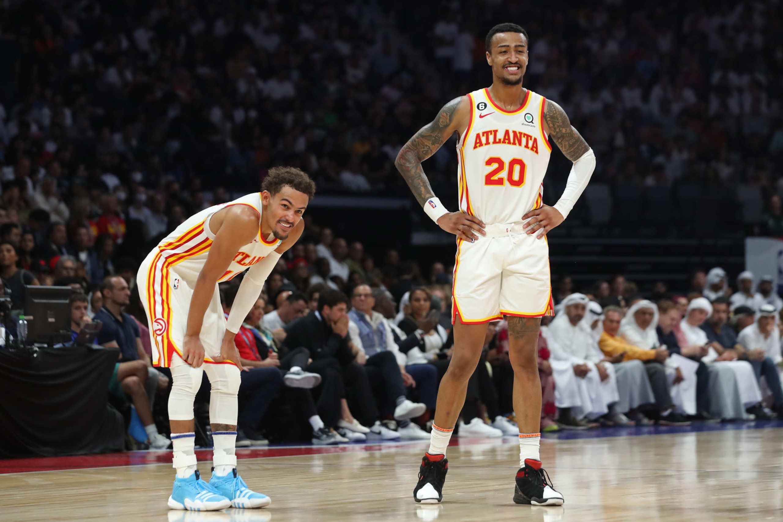 (L-R) Trae Young and John Collins