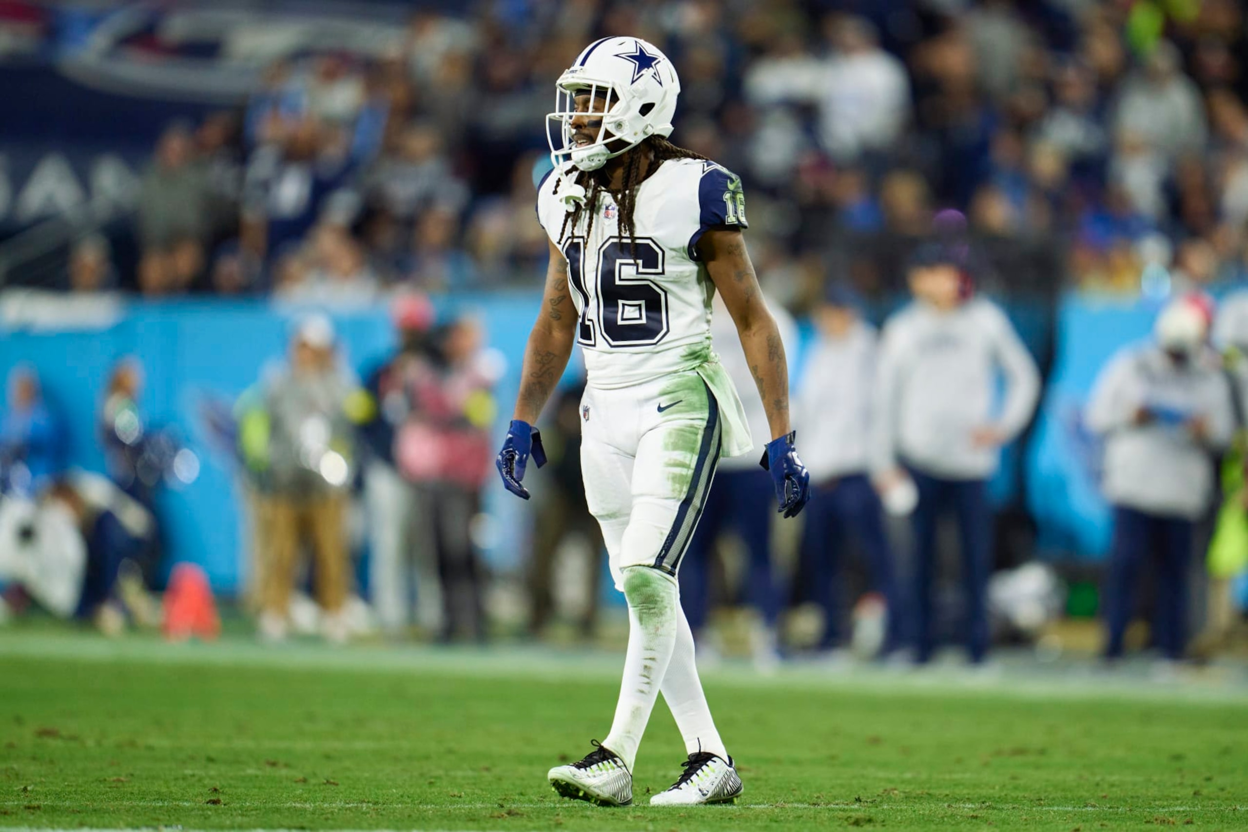 NASHVILLE, TN - DECEMBER 29: T.Y. Hilton #16 of the Dallas Cowboys walks towards the huddle against the Tennessee Titans during the first half at Nissan Stadium on December 29, 2022 in Nashville, Tennessee. (Photo by Cooper Neill/Getty Images) NASHVILLE, TN - DECEMBER 29: T.Y. Hilton #16 of the Dallas Cowboys walks towards the huddle against the Tennessee Titans during the first half at Nissan Stadium on December 29, 2022 in Nashville, Tennessee. (Photo by Cooper Neill/Getty Images)