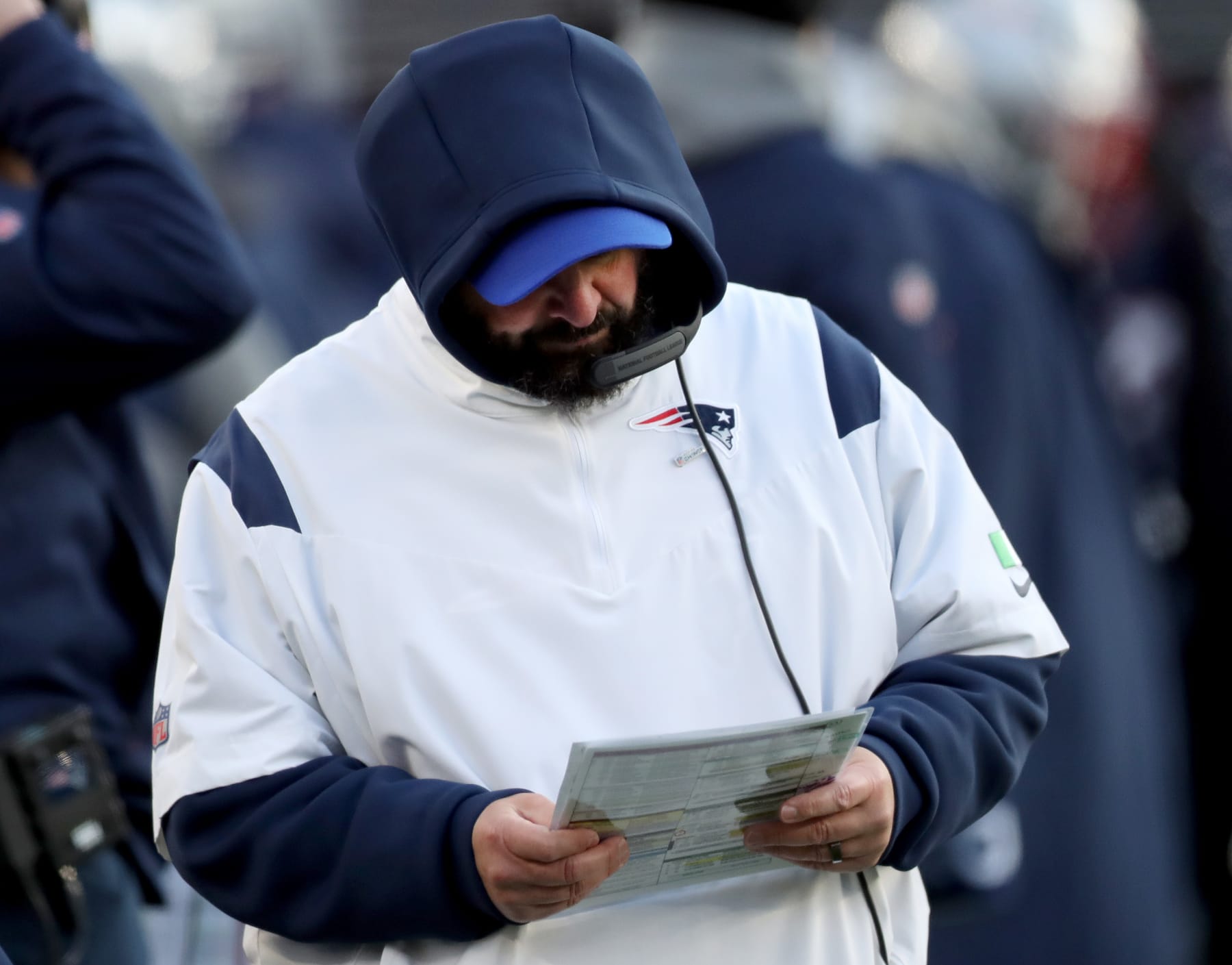 Patriots senior football advisor/offensive line coach Matt Patricia