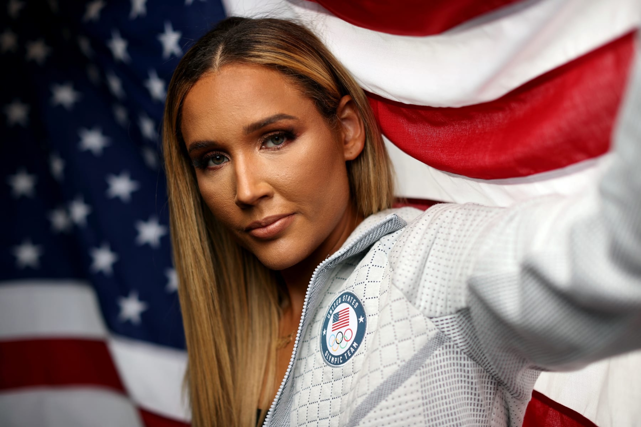 IRVINE, CALIFORNIA - SEPTEMBER 12: Lolo Jones of Team United States poses for a portrait during the Team USA Beijing 2022 Olympic shoot on September 12, 2021 in Irvine, California. (Photo by Tom Pennington/Getty Images for Team USA)
