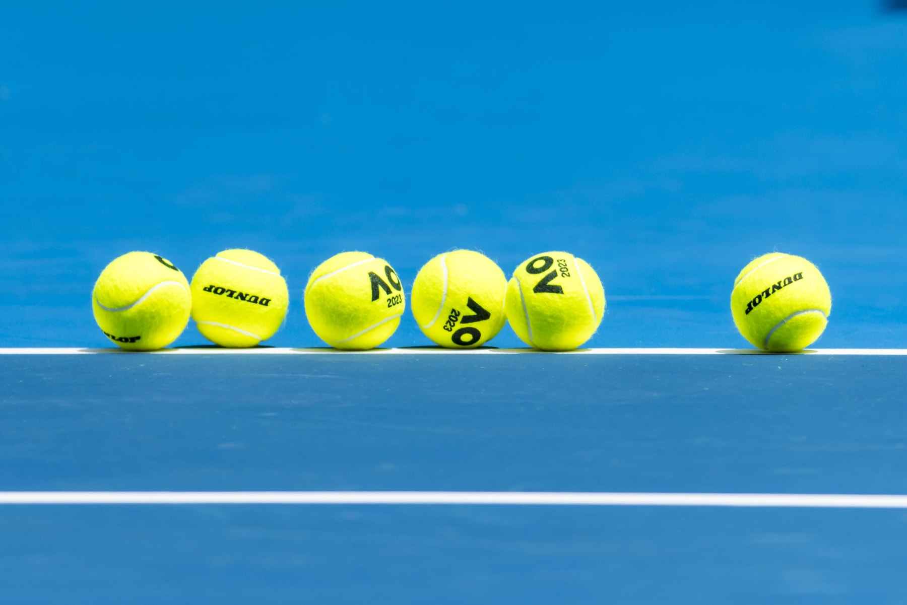 MELBOURNE, VIC - JANUARY 16: New Balls are prepared for a match during Round 1 of the 2023 Australian Open on January 16 2023, at Melbourne Park in Melbourne, Australia. (Photo by Jason Heidrich/Icon Sportswire via Getty Images)