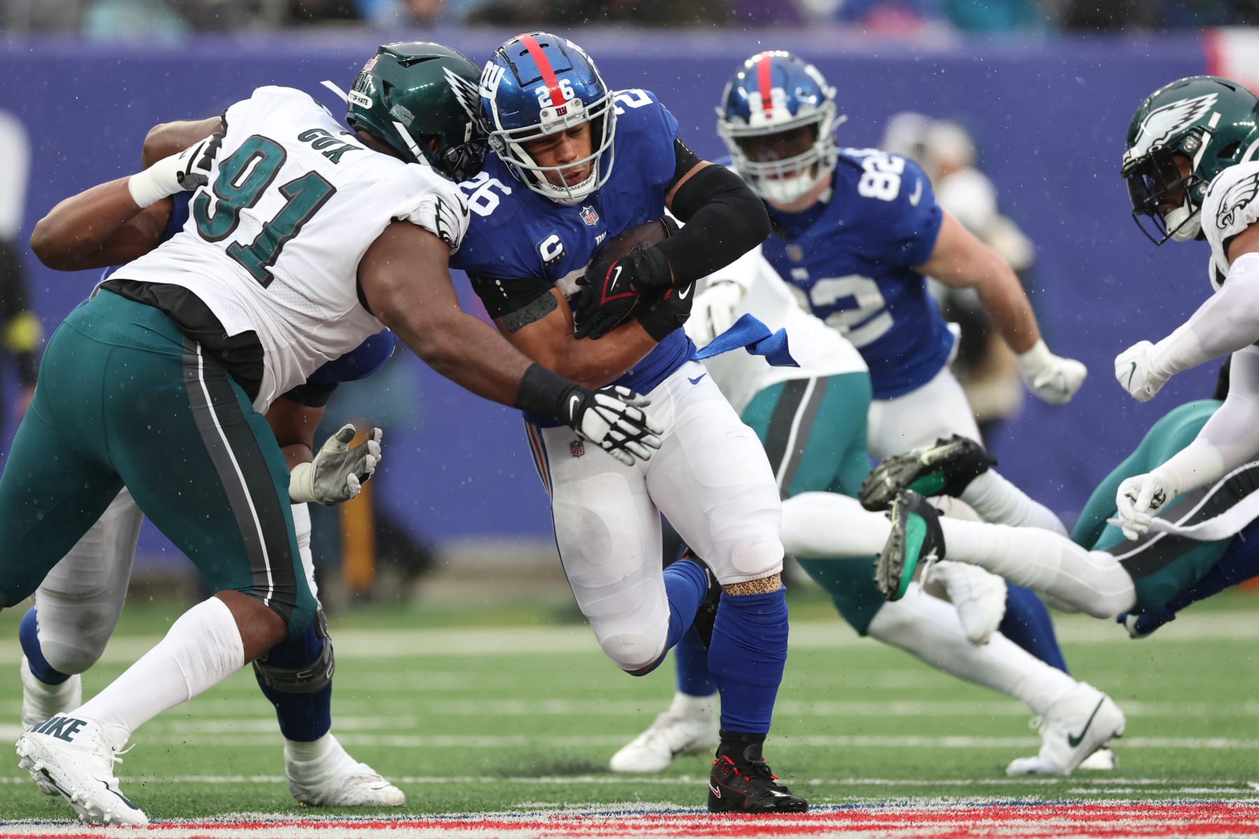 Saquon Barkley was largely a non-factor in the Week 14 game against the Eagles.