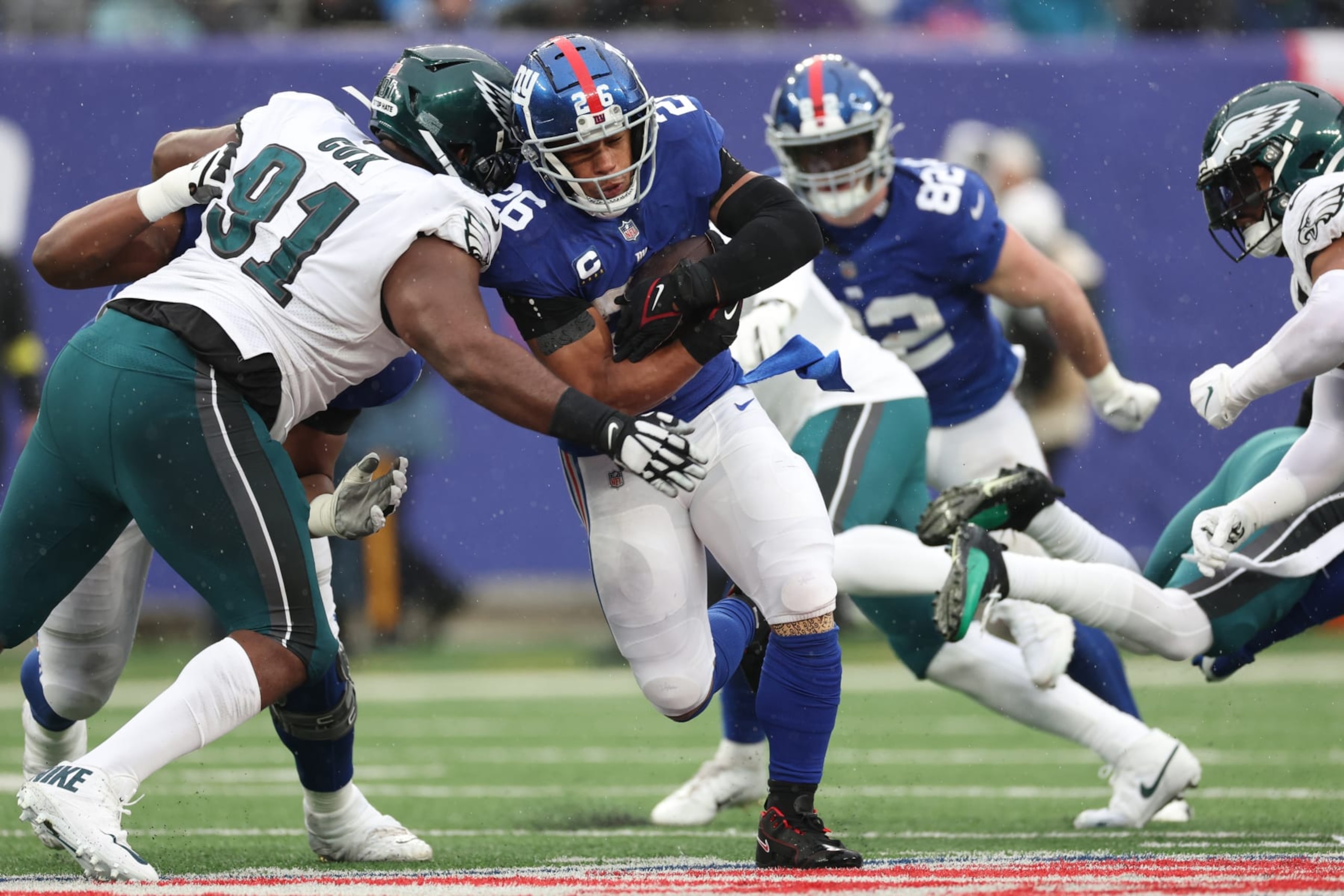 Saquon Barkley was largely a non-factor in the Week 14 game against the Eagles.