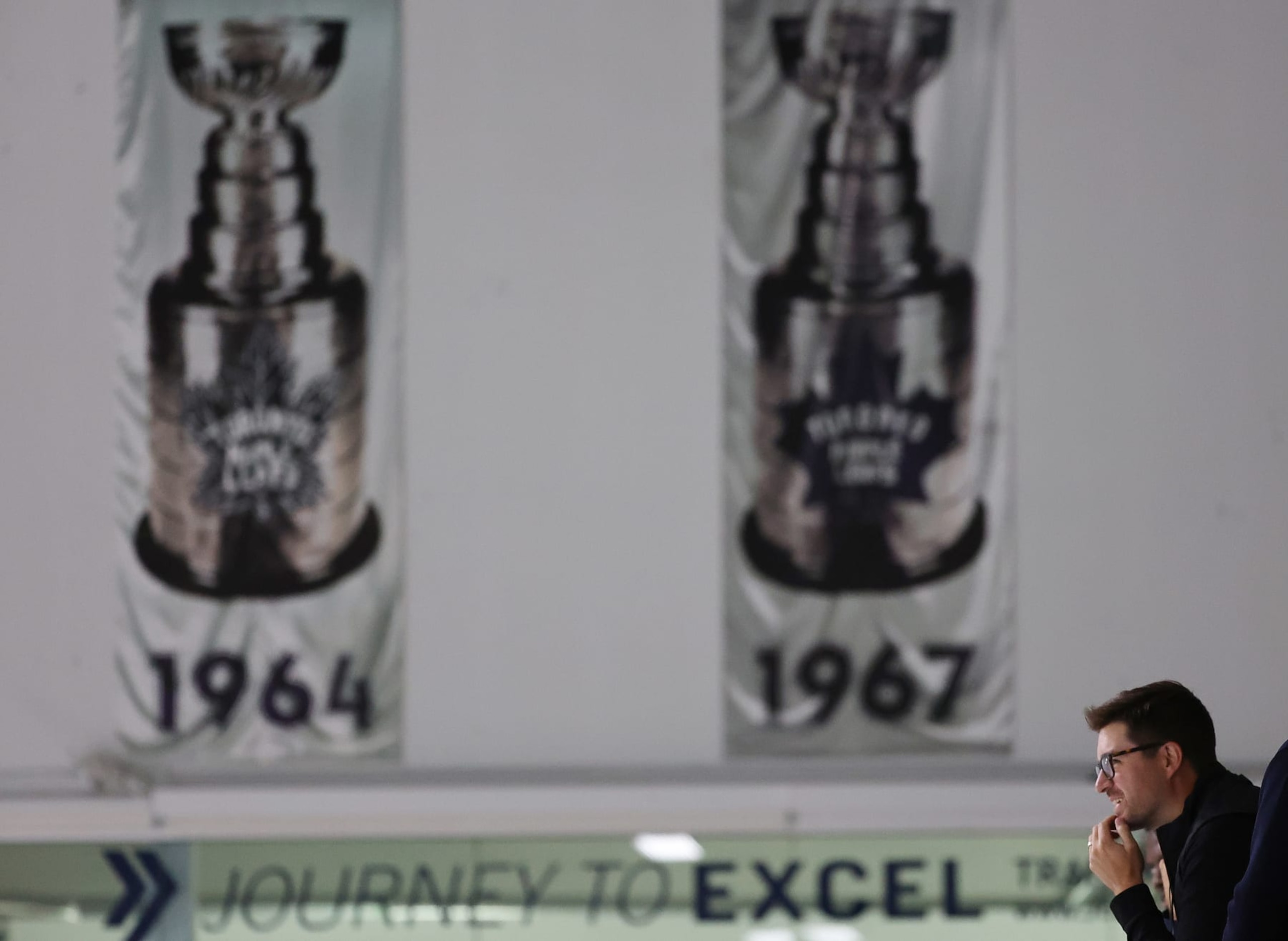 TORONTO, ON - SEPTEMBER 22  -   General Manager  Kyle Dubas watches practice as the The Toronto Maple Leafs open their training camp for the 2022-23 season  at Ford Performance Centre in Toronto. September 22, 2022.        (Steve Russell/Toronto Star via Getty Images)