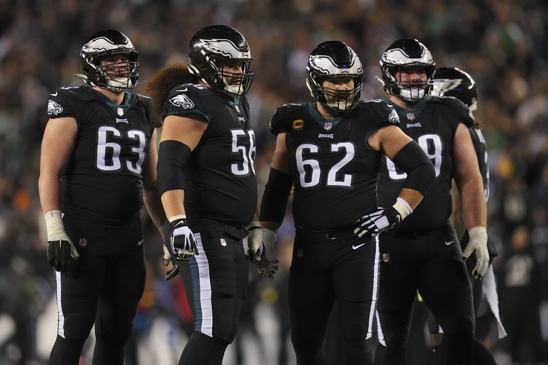 The Eagles' offensive line will play a huge role in the playoff game. 