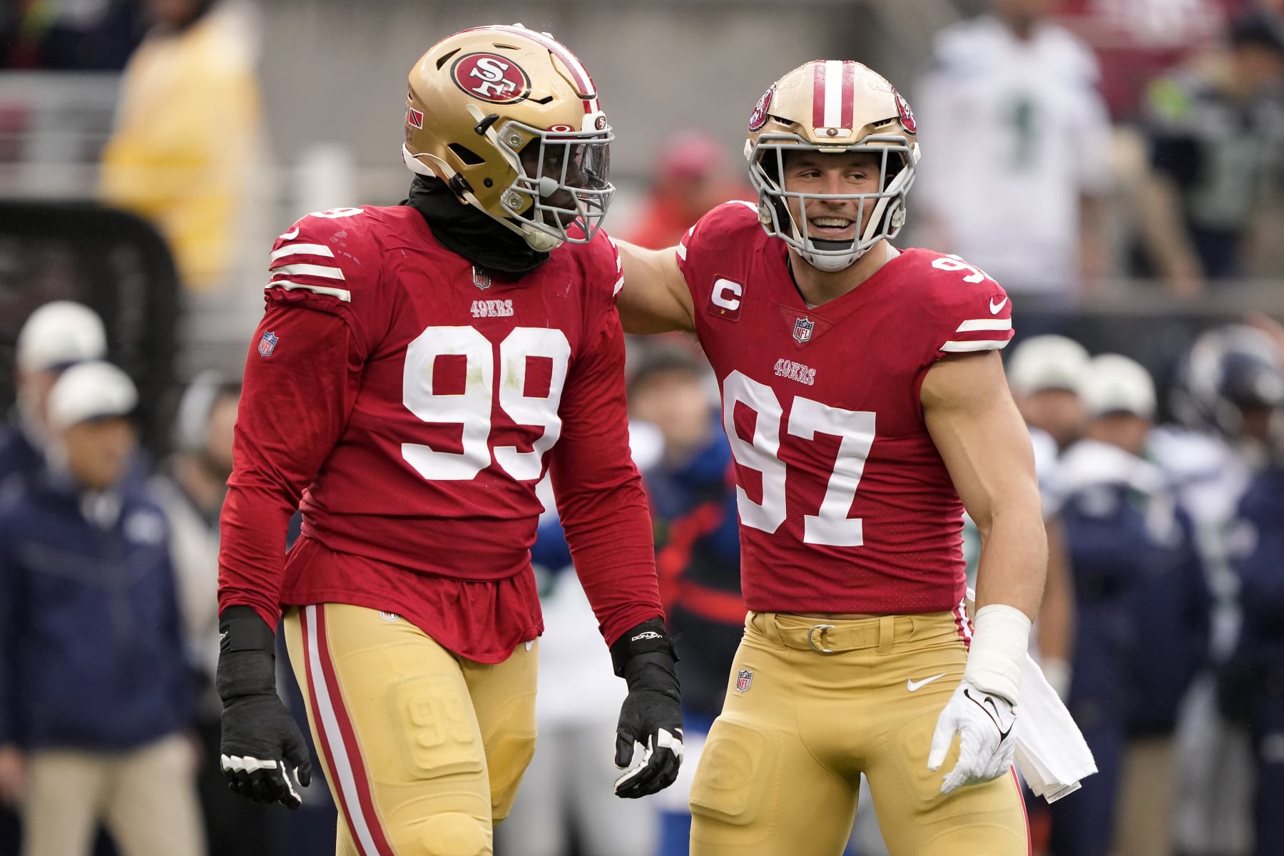Niners DT Javon Kinlaw and DE Nick Bosa
