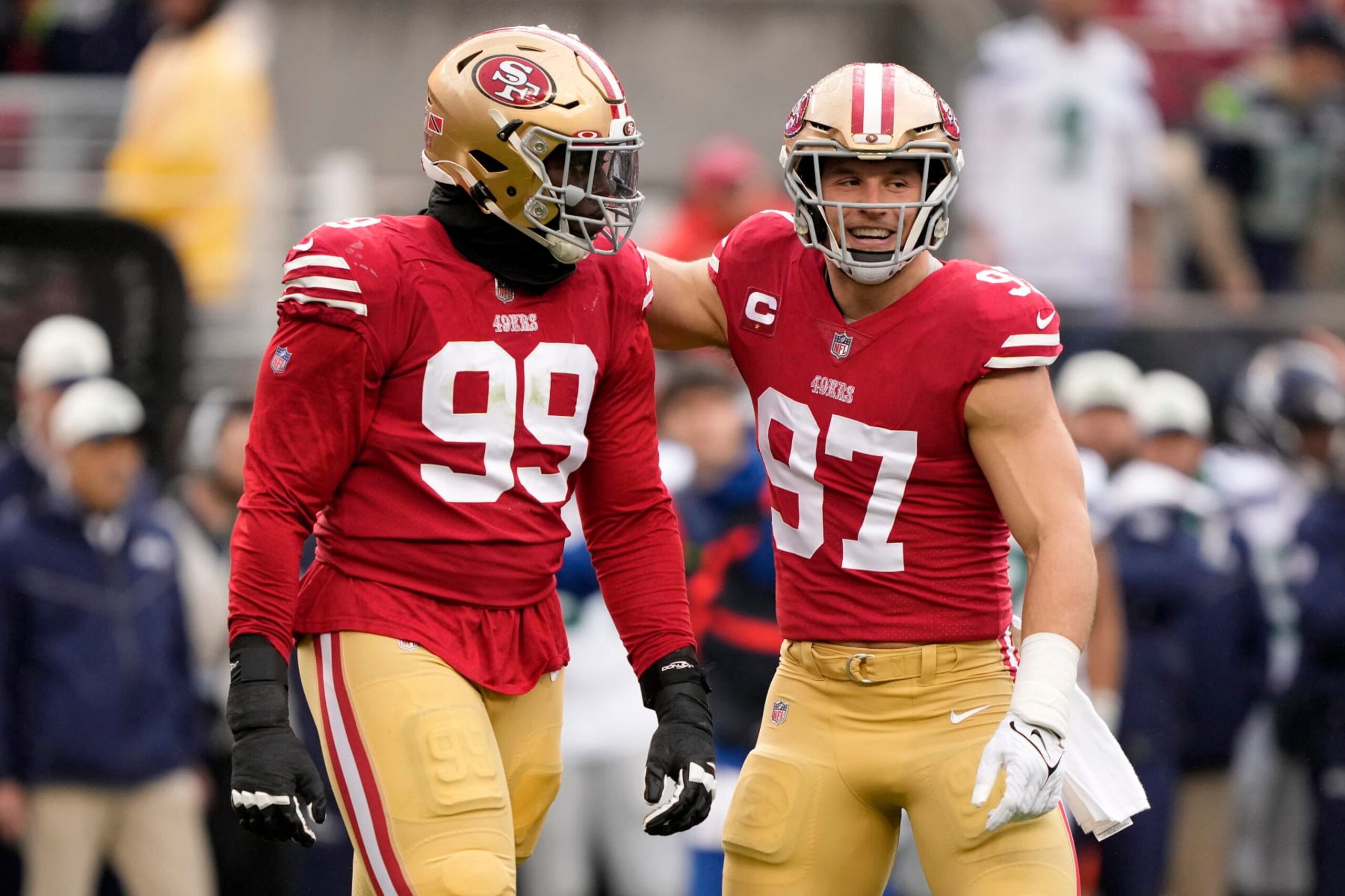 Niners DT Javon Kinlaw and DE Nick Bosa