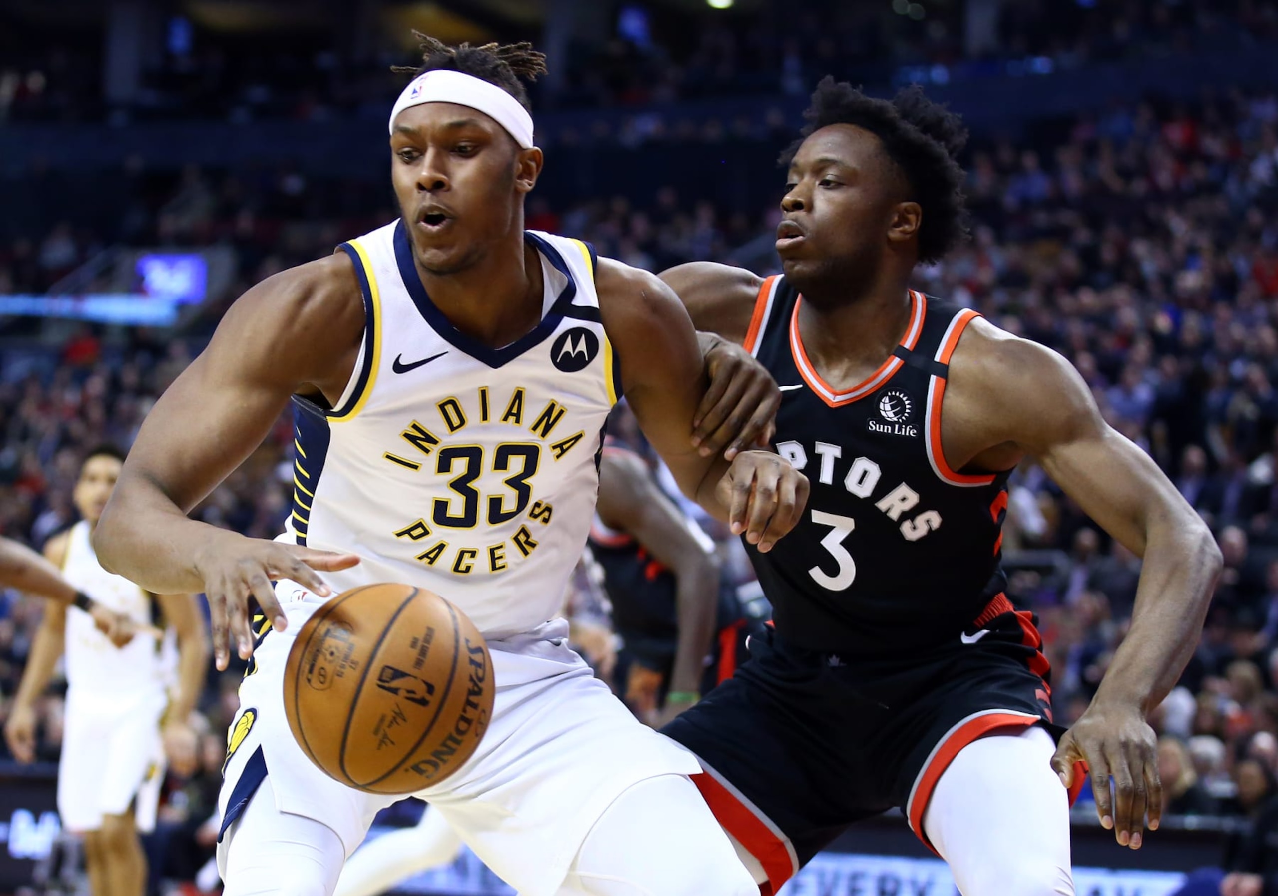 Myles Turner (left), O.G. Anunoby (right)