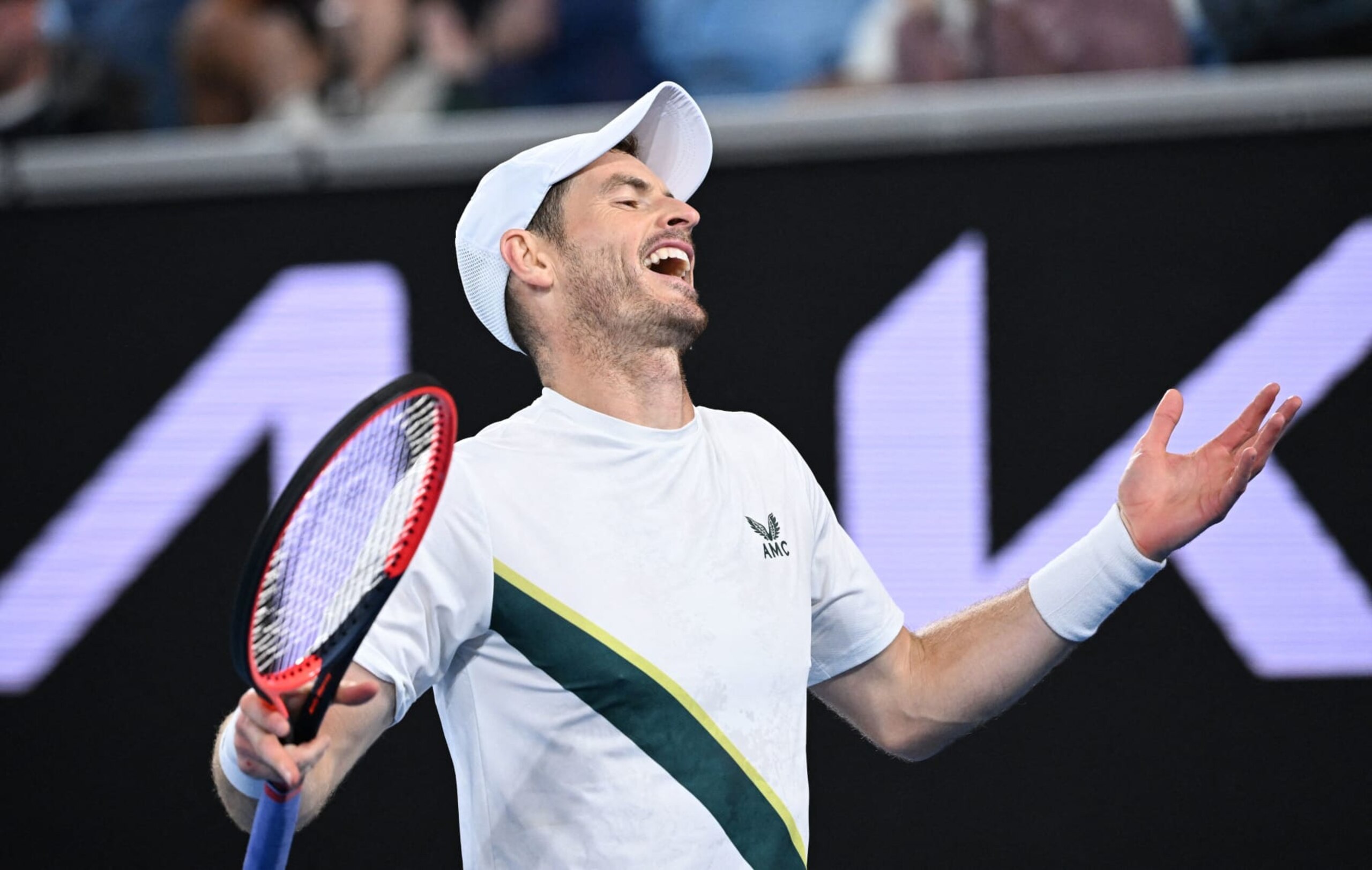 Britain's Andy Murray reacts after a point against Australia's Thanasi Kokkinakis during their men's singles match on day four of the Australian Open tennis tournament in Melbourne on January 20, 2023. - -- IMAGE RESTRICTED TO EDITORIAL USE - STRICTLY NO COMMERCIAL USE -- (Photo by WILLIAM WEST / AFP) / -- IMAGE RESTRICTED TO EDITORIAL USE - STRICTLY NO COMMERCIAL USE -- (Photo by WILLIAM WEST/AFP via Getty Images) Britain's Andy Murray reacts after a point against Australia's Thanasi Kokkinakis during their men's singles match on day four of the Australian Open tennis tournament in Melbourne on January 20, 2023. - -- IMAGE RESTRICTED TO EDITORIAL USE - STRICTLY NO COMMERCIAL USE -- (Photo by WILLIAM WEST / AFP) / -- IMAGE RESTRICTED TO EDITORIAL USE - STRICTLY NO COMMERCIAL USE -- (Photo by WILLIAM WEST/AFP via Getty Images)