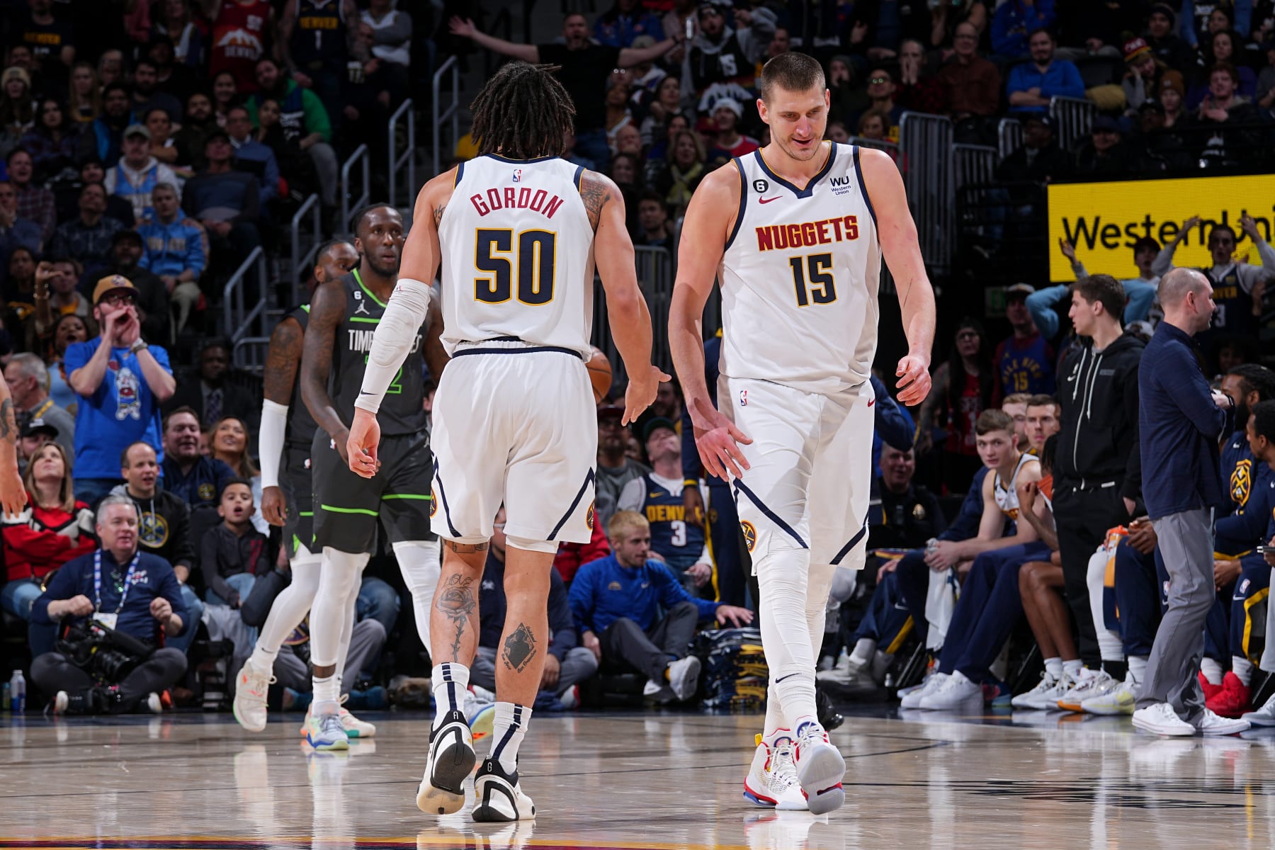Aaron Gordon and Nikola JokiÄ