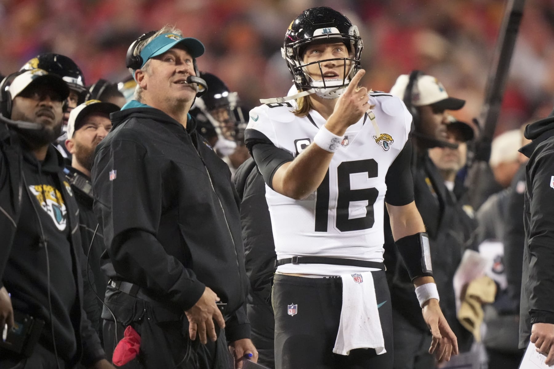 Doug Pederson (left) and Trevor Lawrence (right)