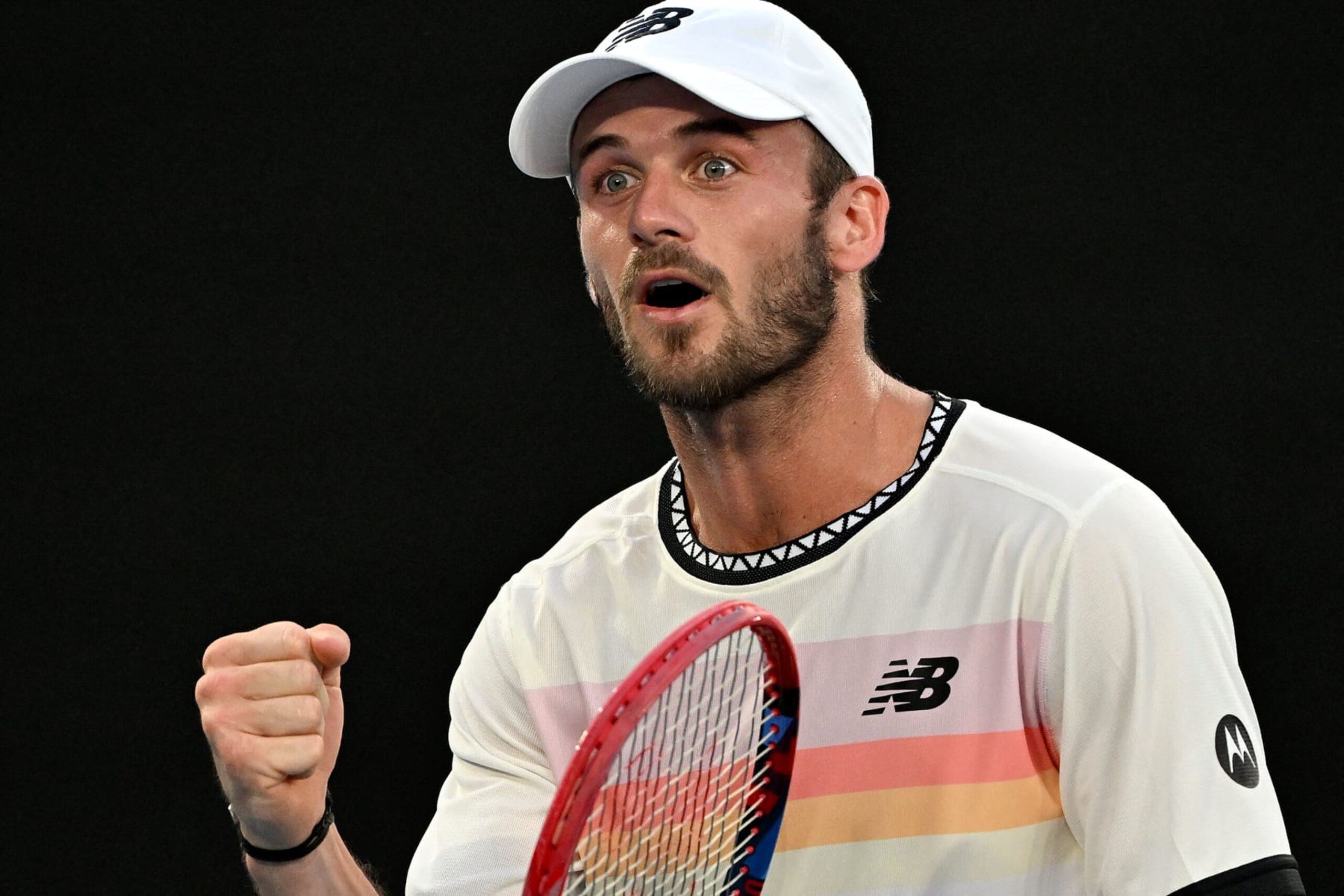 USA's Tommy Paul reacts on a point against Spain's Roberto Bautista Agut during their men's singles match on day eight of the Australian Open tennis tournament in Melbourne on January 23, 2023. - -- IMAGE RESTRICTED TO EDITORIAL USE - STRICTLY NO COMMERCIAL USE -- (Photo by Paul CROCK / AFP) / -- IMAGE RESTRICTED TO EDITORIAL USE - STRICTLY NO COMMERCIAL USE -- (Photo by PAUL CROCK/AFP via Getty Images)