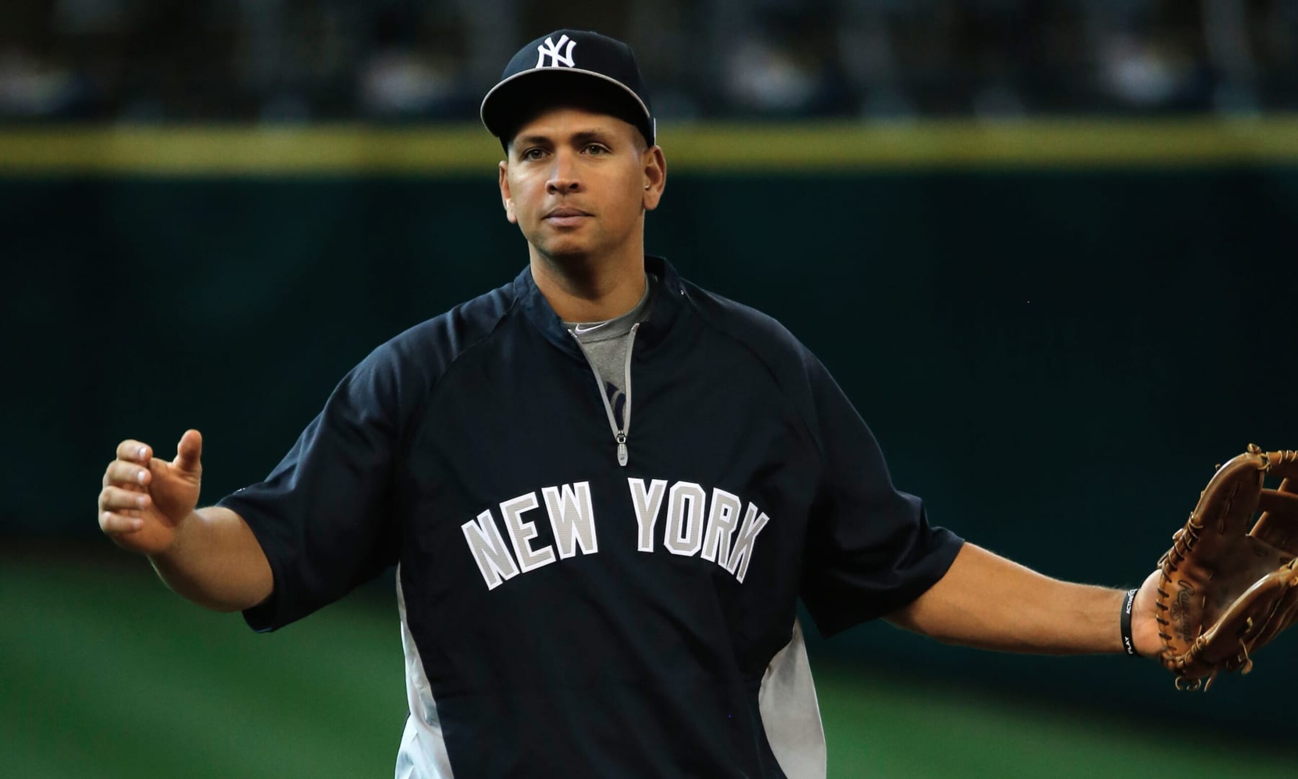 HOUSTON, TX - SEPTEMBER 27:  Alex Rodriguez #13 of the New York Yankees works out on the field before the game against the Houston Astros at Minute Maid Park on September 27, 2013 in Houston, Texas.  (Photo by Scott Halleran/Getty Images)