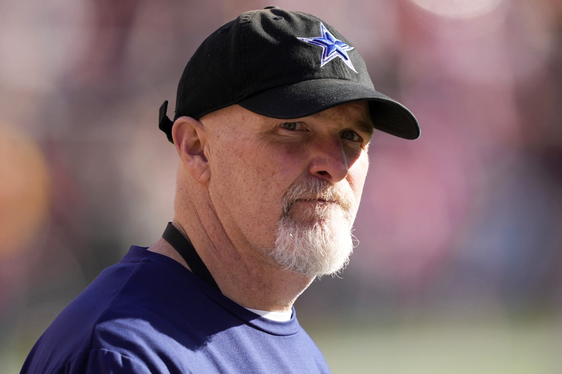 SANTA CLARA, CALIFORNIA - JANUARY 22: Defensive Coordinator Dan Quinn of the Dallas Cowboys looks on prior to a game against the San Francisco 49ers in the NFC Divisional Playoff game at Levi's Stadium on January 22, 2023 in Santa Clara, California. (Photo by Thearon W. Henderson/Getty Images)