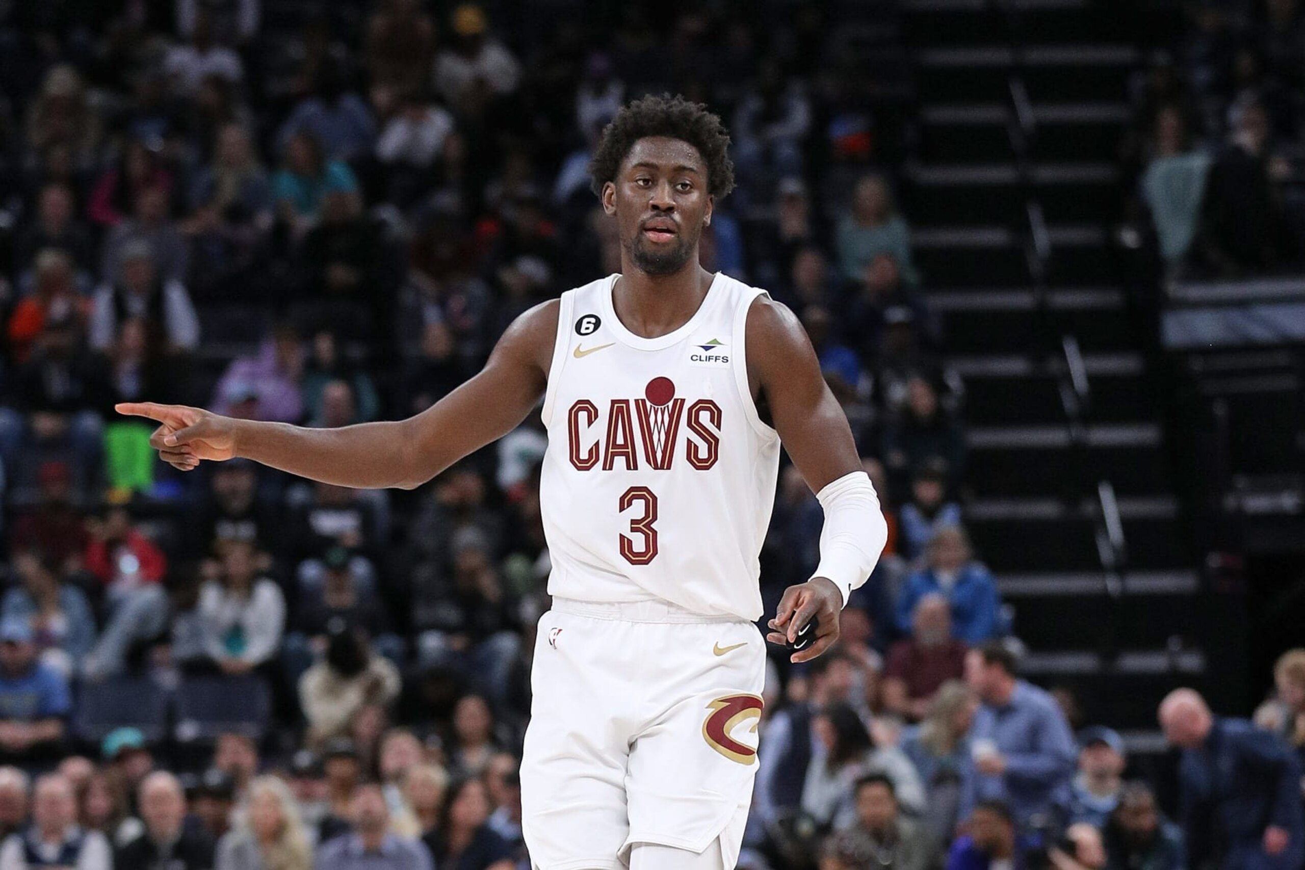 MEMPHIS, TENNESSEE - JANUARY 18: Caris LeVert #3 of the Cleveland Cavaliers during the game against the Memphis Grizzlies at FedExForum on January 18, 2023 in Memphis, Tennessee. NOTE TO USER: User expressly acknowledges and agrees that, by downloading and or using this photograph, User is consenting to the terms and conditions of the Getty Images License Agreement. (Photo by Justin Ford/Getty Images)