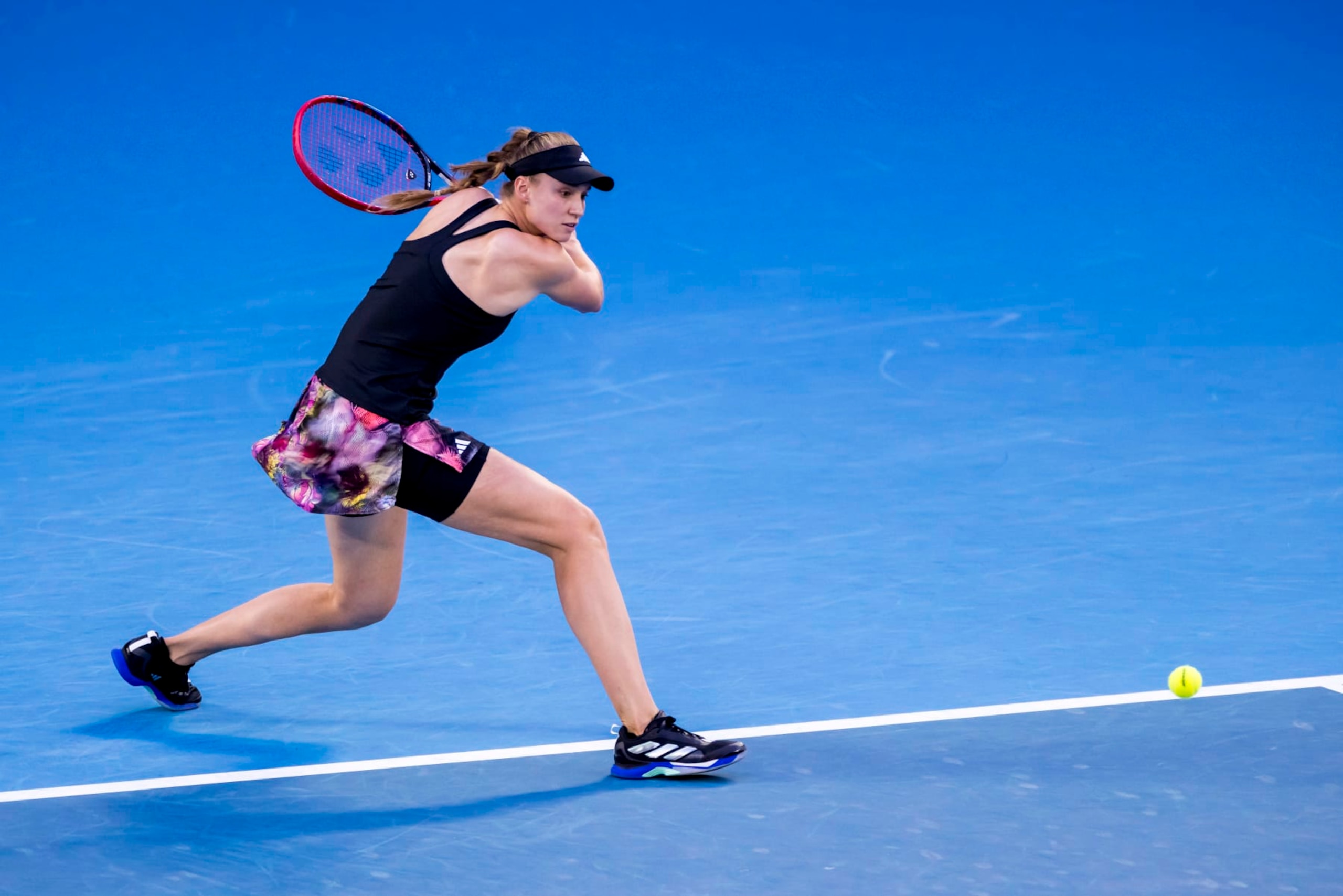 MELBOURNE, VIC - JANUARY 26: Elena Rybakina of Kazakhstan in action during the Semifinals of the 2023 Australian Open on January 26 2023, at Melbourne Park in Melbourne, Australia. (Photo by Jason Heidrich/Icon Sportswire via Getty Images)