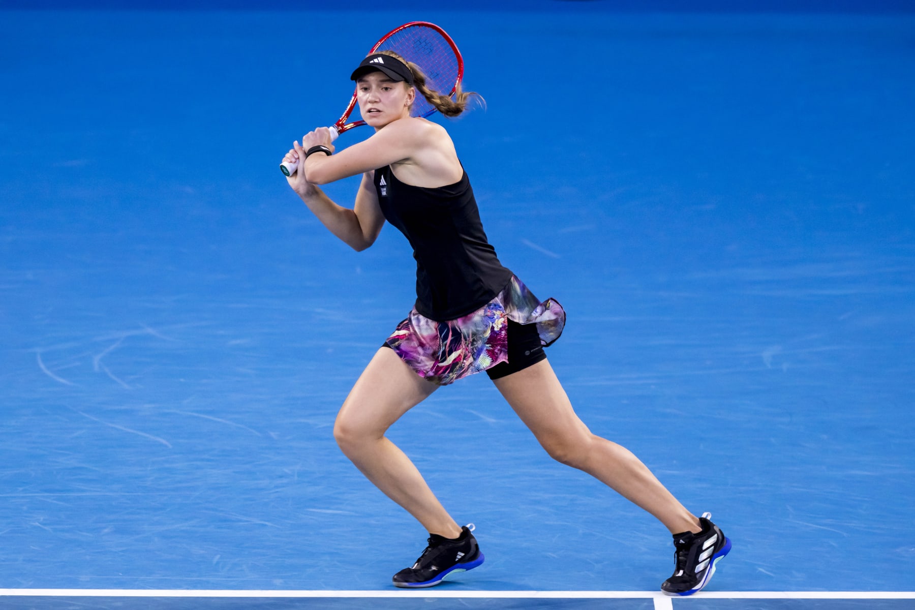 MELBOURNE, VIC - JANUARY 26: Elena Rybakina of Kazakhstan in action during the Semifinals of the 2023 Australian Open on January 26 2023, at Melbourne Park in Melbourne, Australia. (Photo by Jason Heidrich/Icon Sportswire via Getty Images)