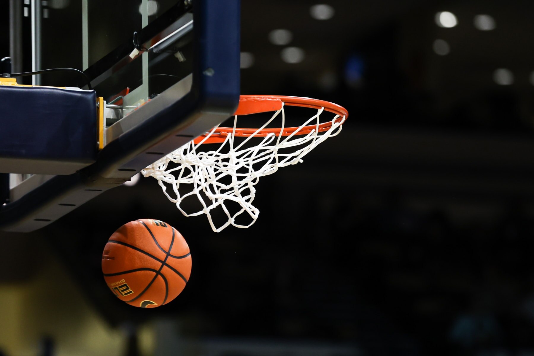 TOLEDO, OH - JANUARY 25:  A general view of the ball going through the hoop and net is seen during the third quarter of a Mid-American Conference regular season college womens basketball game between the Miami (Ohio) RedHawks and the Toledo Rockets on January 25, 2023 at Savage Arena in Toledo, Ohio.  (Photo by Scott W. Grau/Icon Sportswire via Getty Images)
