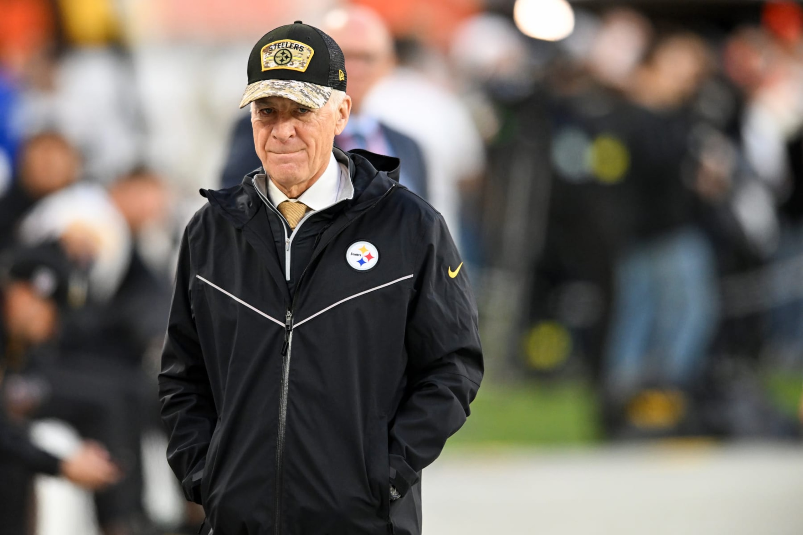 CLEVELAND, OH - SEPTEMBER 22: Owner Art Rooney II of the Pittsburgh Steelers looks on prior to a game against the Cleveland Browns at FirstEnergy Stadium on September 22, 2022 in Cleveland, Ohio. (Photo by Nick Cammett/Diamond Images via Getty Images) CLEVELAND, OH - SEPTEMBER 22: Owner Art Rooney II of the Pittsburgh Steelers looks on prior to a game against the Cleveland Browns at FirstEnergy Stadium on September 22, 2022 in Cleveland, Ohio. (Photo by Nick Cammett/Diamond Images via Getty Images)