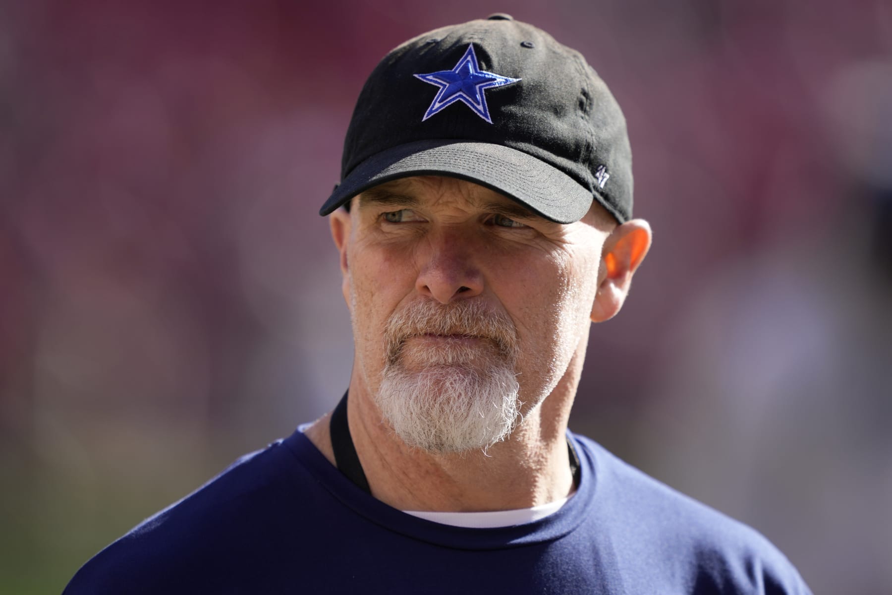 SANTA CLARA, CALIFORNIA - JANUARY 22: Defensive Coordinator Dan Quinn of the Dallas Cowboys looks on prior to a game against the San Francisco 49ers in the NFC Divisional Playoff game at Levi's Stadium on January 22, 2023 in Santa Clara, California. (Photo by Thearon W. Henderson/Getty Images)
