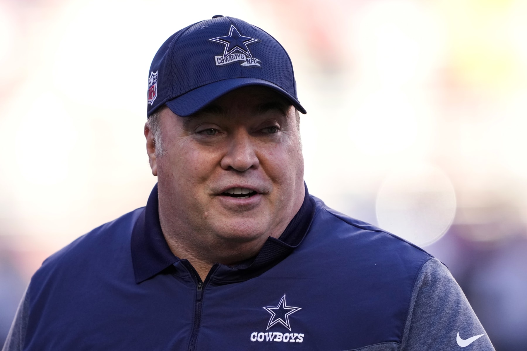 SANTA CLARA, CALIFORNIA - JANUARY 22: Head coach Mike McCarthy of the Dallas Cowboys looks on prior to a game against the San Francisco 49ers in the NFC Divisional Playoff game at Levi's Stadium on January 22, 2023 in Santa Clara, California. (Photo by Thearon W. Henderson/Getty Images)