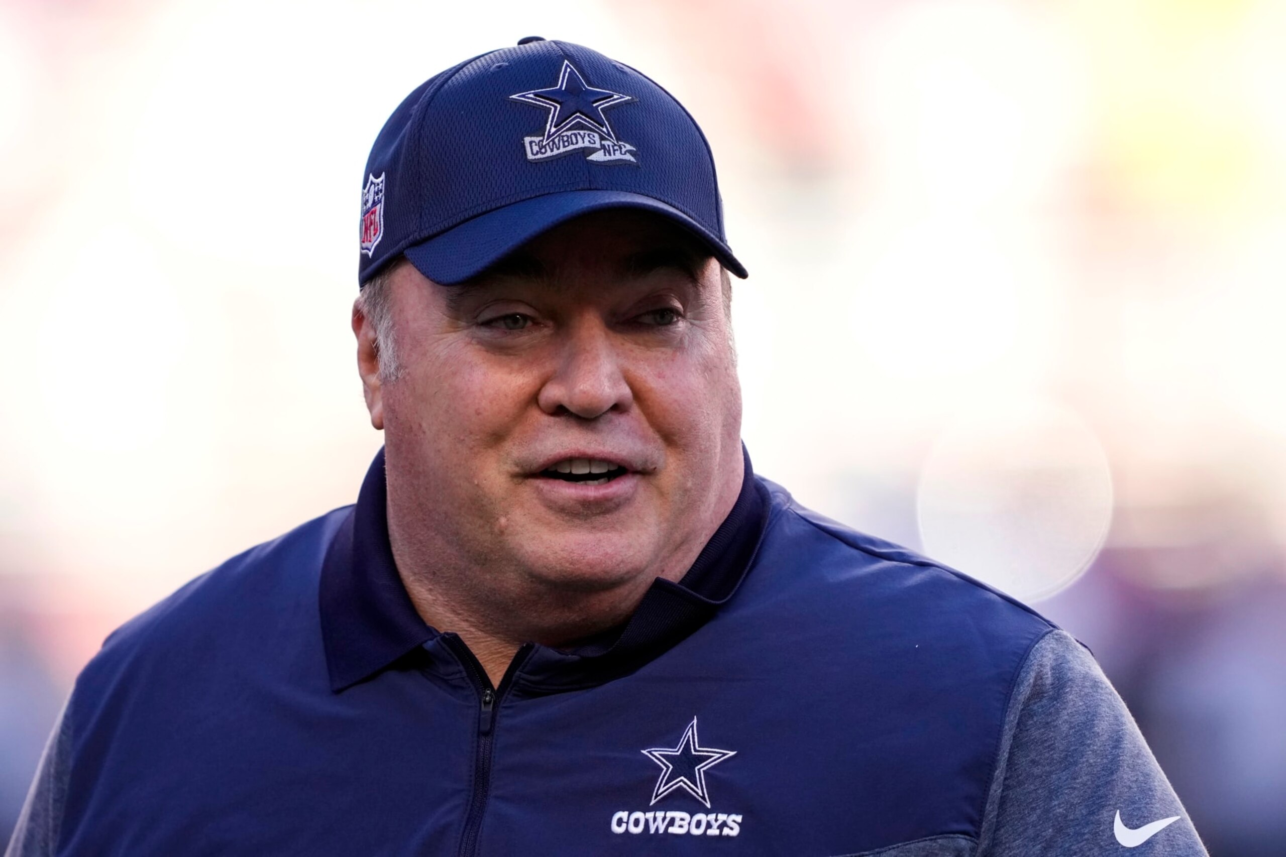 SANTA CLARA, CALIFORNIA - JANUARY 22: Head coach Mike McCarthy of the Dallas Cowboys looks on prior to a game against the San Francisco 49ers in the NFC Divisional Playoff game at Levi's Stadium on January 22, 2023 in Santa Clara, California. (Photo by Thearon W. Henderson/Getty Images)
