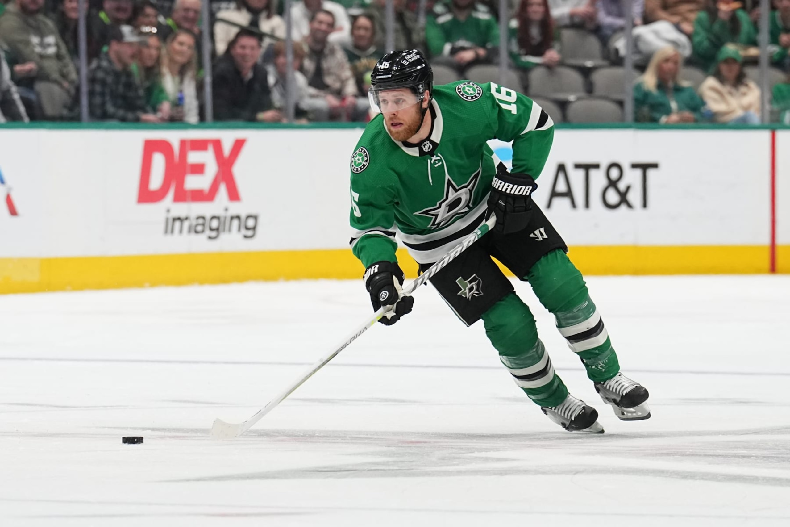 DALLAS, TX - JANUARY 8: Joe Pavelski #16 of the Dallas Stars skates against the Florida Panthers at the American Airlines Center on January 8, 2023 in Dallas, Texas. (Photo by Glenn James/NHLI via Getty Images)
