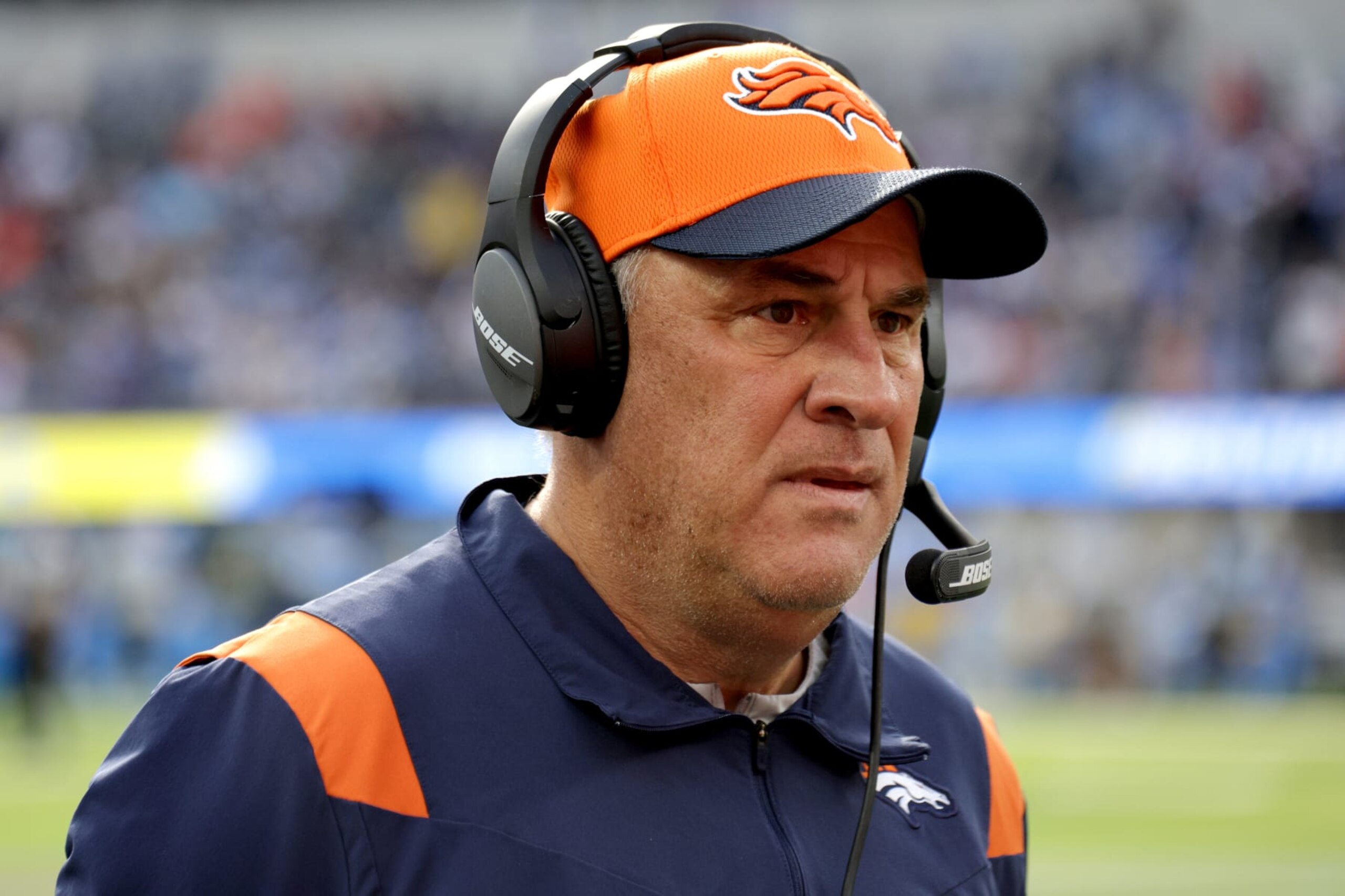 INGLEWOOD, CALIFORNIA - JANUARY 02: Head coach Vic Fangio of the Denver Broncos walks the sidelines during the game against the Los Angeles Chargers at SoFi Stadium on January 02, 2022 in Inglewood, California. (Photo by Harry How/Getty Images) INGLEWOOD, CALIFORNIA - JANUARY 02: Head coach Vic Fangio of the Denver Broncos walks the sidelines during the game against the Los Angeles Chargers at SoFi Stadium on January 02, 2022 in Inglewood, California. (Photo by Harry How/Getty Images)