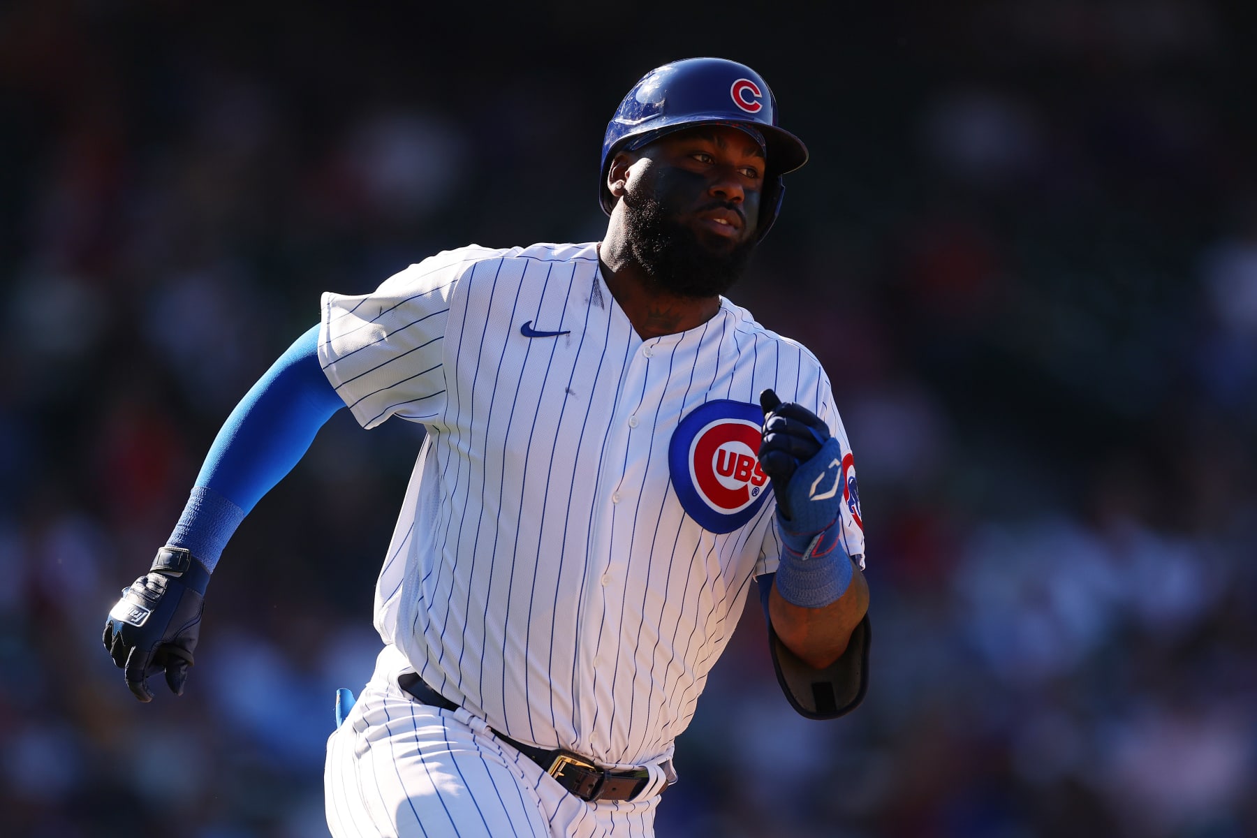 CHICAGO, ILLINOIS - SEPTEMBER 08: Franmil Reyes #32 of the Chicago Cubs runs the bases against the Cincinnati Reds at Wrigley Field on September 08, 2022 in Chicago, Illinois. (Photo by Michael Reaves/Getty Images)