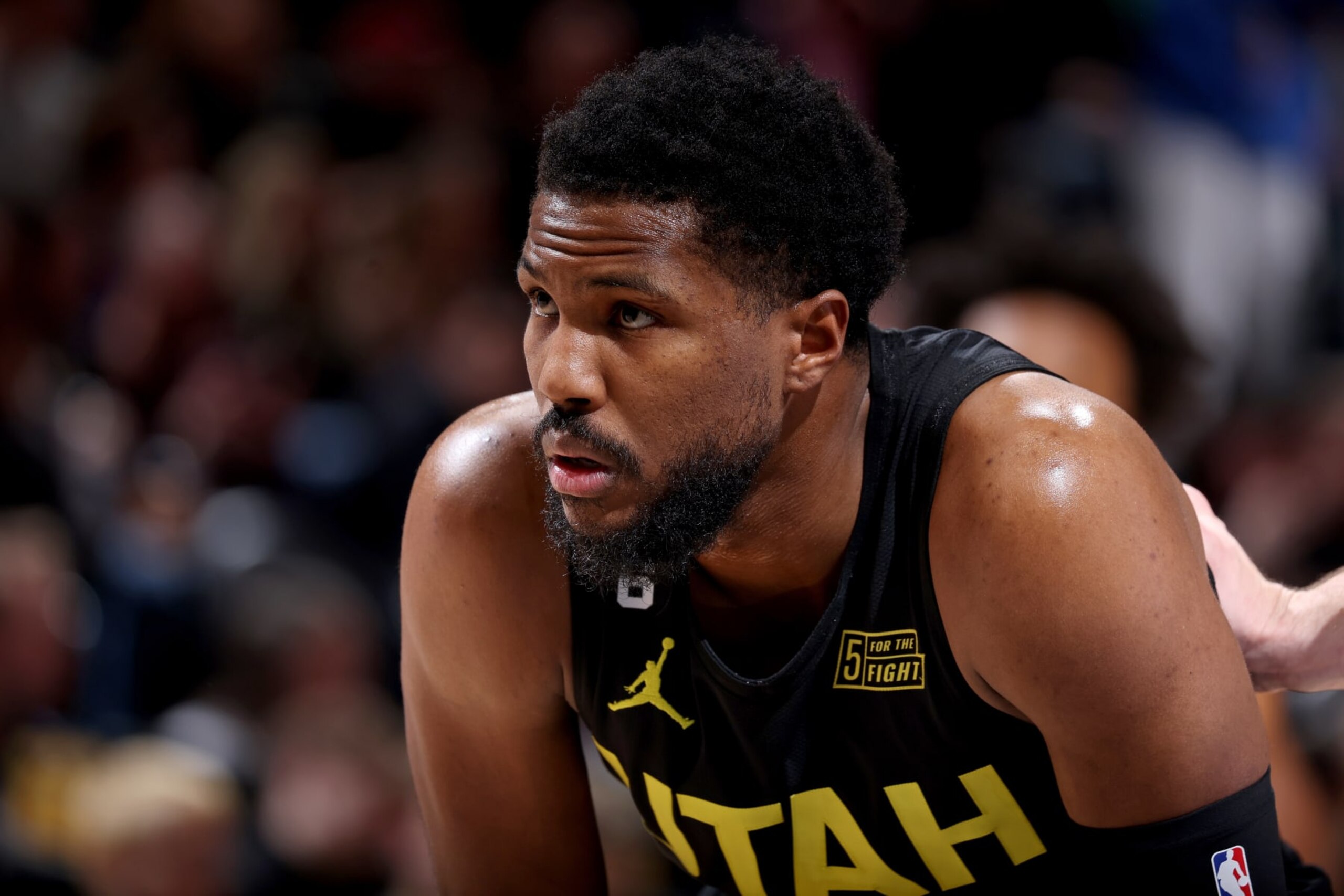 SALT LAKE CITY, UT - JANUARY 20: Malik Beasley #5 of the Utah Jazz looks on during the game against the Brooklyn Nets on January 20, 2023 at vivint.SmartHome Arena in Salt Lake City, Utah. NOTE TO USER: User expressly acknowledges and agrees that, by downloading and or using this Photograph, User is consenting to the terms and conditions of the Getty Images License Agreement. Mandatory Copyright Notice: Copyright 2023 NBAE (Photo by Melissa Majchrzak/NBAE via Getty Images) SALT LAKE CITY, UT - JANUARY 20: Malik Beasley #5 of the Utah Jazz looks on during the game against the Brooklyn Nets on January 20, 2023 at vivint.SmartHome Arena in Salt Lake City, Utah. NOTE TO USER: User expressly acknowledges and agrees that, by downloading and or using this Photograph, User is consenting to the terms and conditions of the Getty Images License Agreement. Mandatory Copyright Notice: Copyright 2023 NBAE (Photo by Melissa Majchrzak/NBAE via Getty Images)
