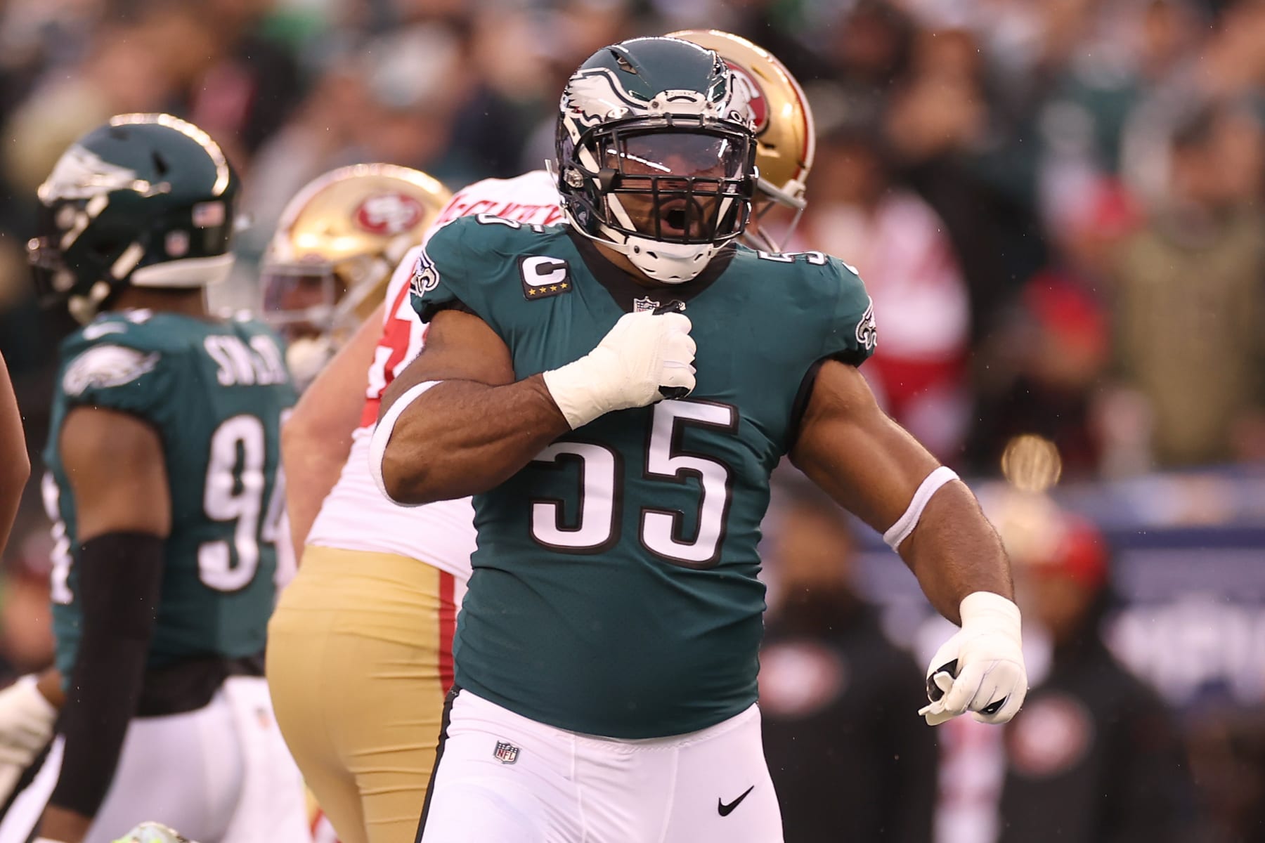 Brandon Graham and the defensive line have an important job on Super Bowl Sunday. 