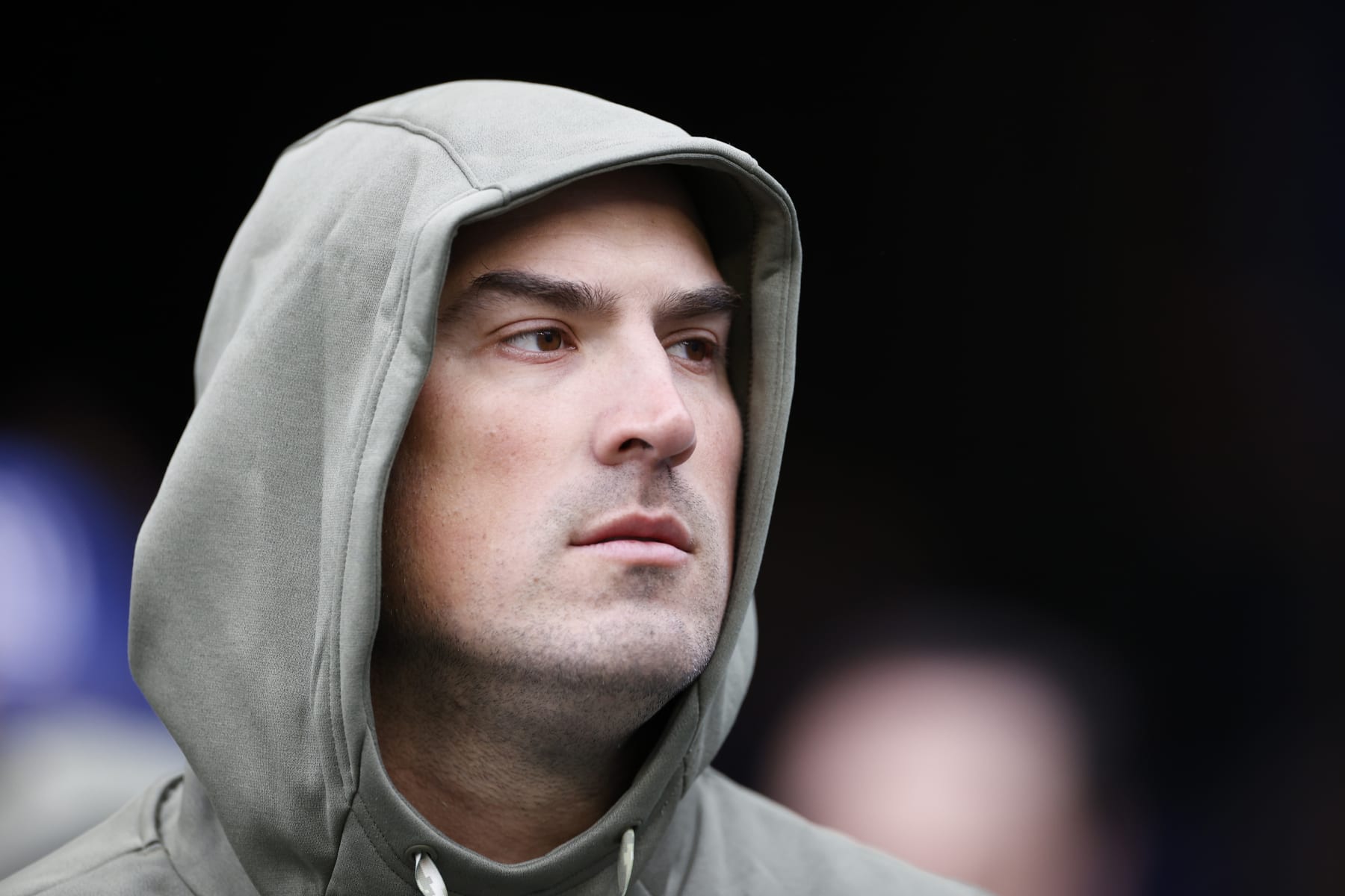 SEATTLE, WASHINGTON - OCTOBER 30: Offensive coordinator Mike Kafka looks on before a game against the Seattle Seahawks at Lumen Field on October 30, 2022 in Seattle, Washington. (Photo by Steph Chambers/Getty Images)