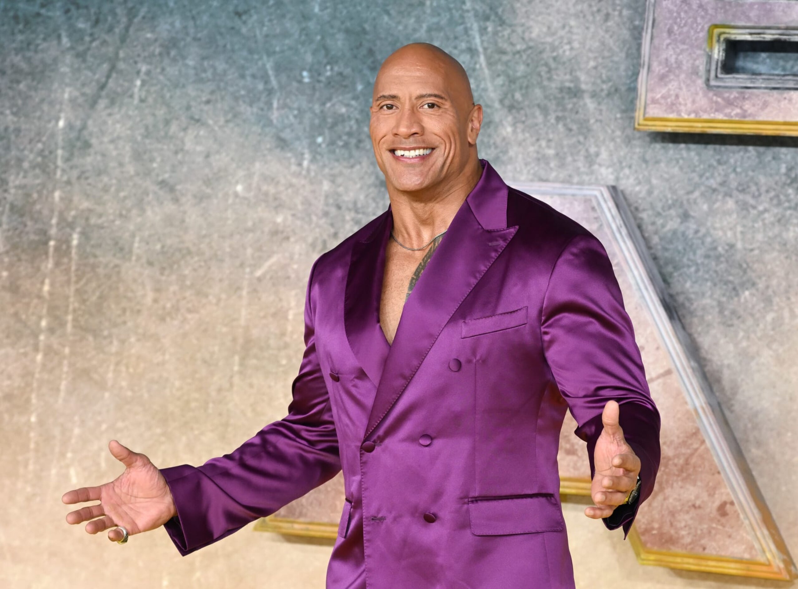 LONDON, ENGLAND - OCTOBER 18: Dwayne Johnson attends the UK Premiere of "Black Adam" at Cineworld Leicester Square on October 18, 2022 in London, England. (Photo by Karwai Tang/WireImage)