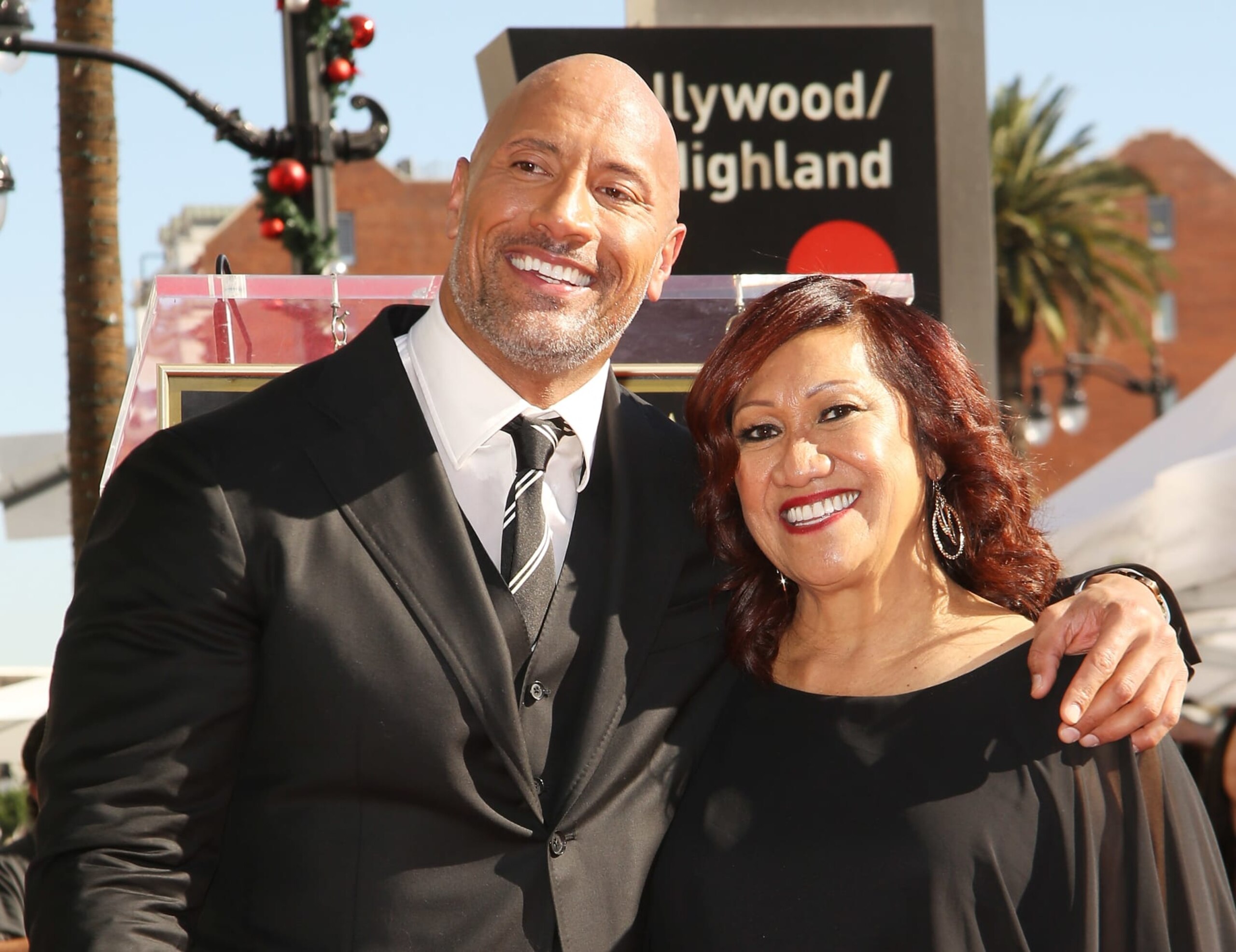 HOLLYWOOD, CA - DECEMBER 13:  Dwayne Johnson and his mom, Ata Johnson attend the ceremony honoring Dwayne Johnson with a Star on The Hollywood Walk of Fame held on December 13, 2017 in Hollywood, California.  (Photo by Michael Tran/FilmMagic)