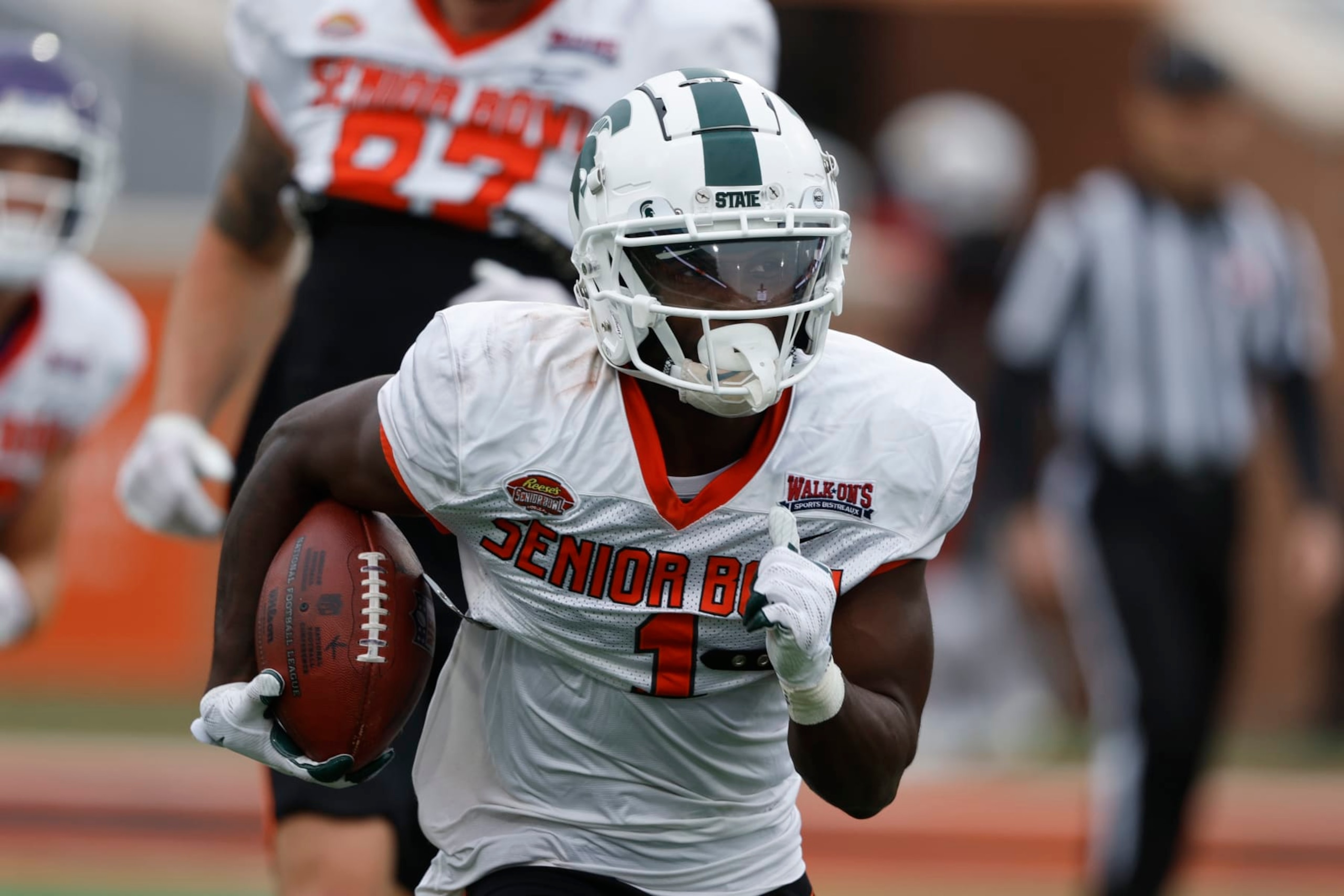 Michigan State's Jayden Reed opened eyes at the Senior Bowl.