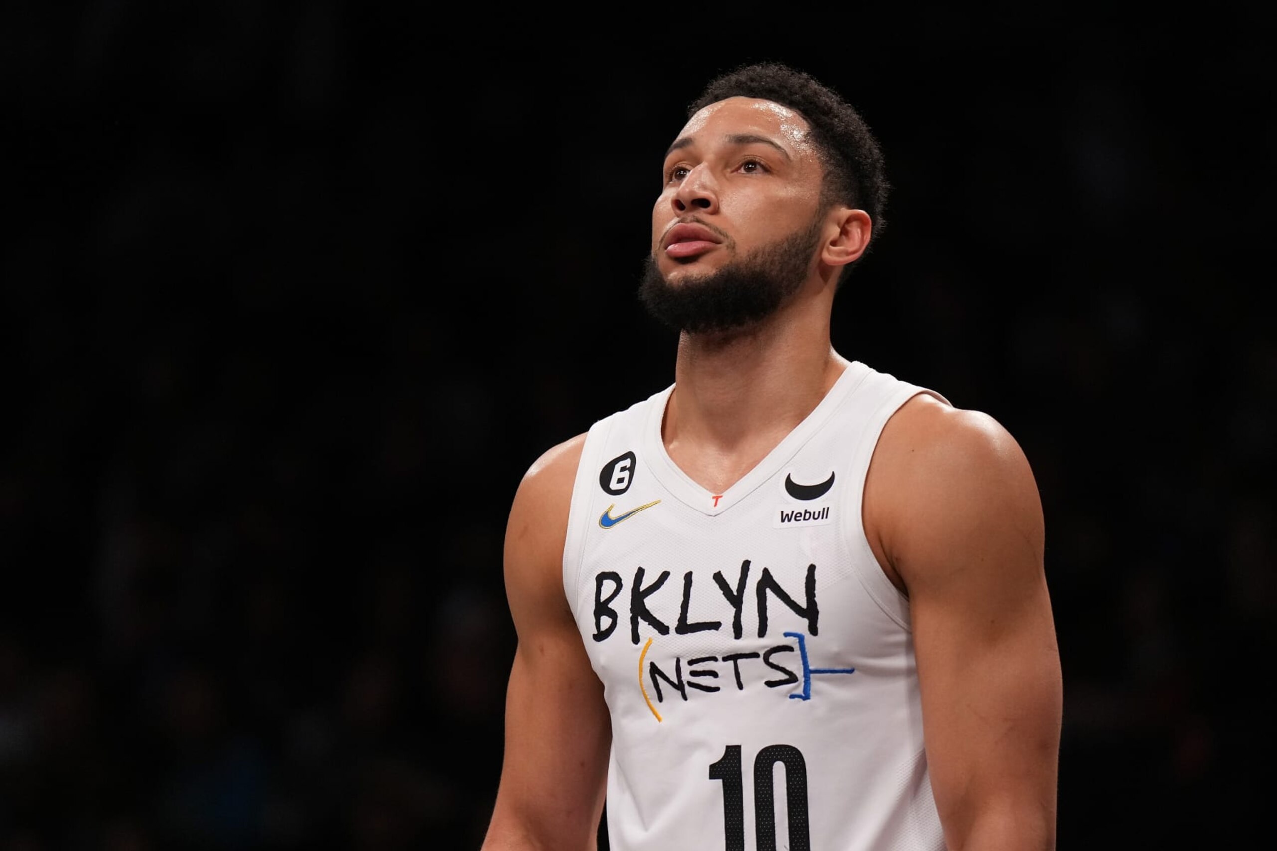 NEW YORK, NEW YORK - JANUARY 26: Ben Simmons #10 of the Brooklyn Nets in action against the Detroit Pistons at Barclays Center on January 26, 2023 in New York City. NOTE TO USER: User expressly acknowledges and agrees that, by downloading and or using this Photograph, user is consenting to the terms and conditions of the Getty Images License Agreement. Detroit Pistons defeated the Brooklyn Nets 130-122. (Photo by Mike Stobe/Getty Images) NEW YORK, NEW YORK - JANUARY 26: Ben Simmons #10 of the Brooklyn Nets in action against the Detroit Pistons at Barclays Center on January 26, 2023 in New York City. NOTE TO USER: User expressly acknowledges and agrees that, by downloading and or using this Photograph, user is consenting to the terms and conditions of the Getty Images License Agreement. Detroit Pistons defeated the Brooklyn Nets 130-122. (Photo by Mike Stobe/Getty Images)