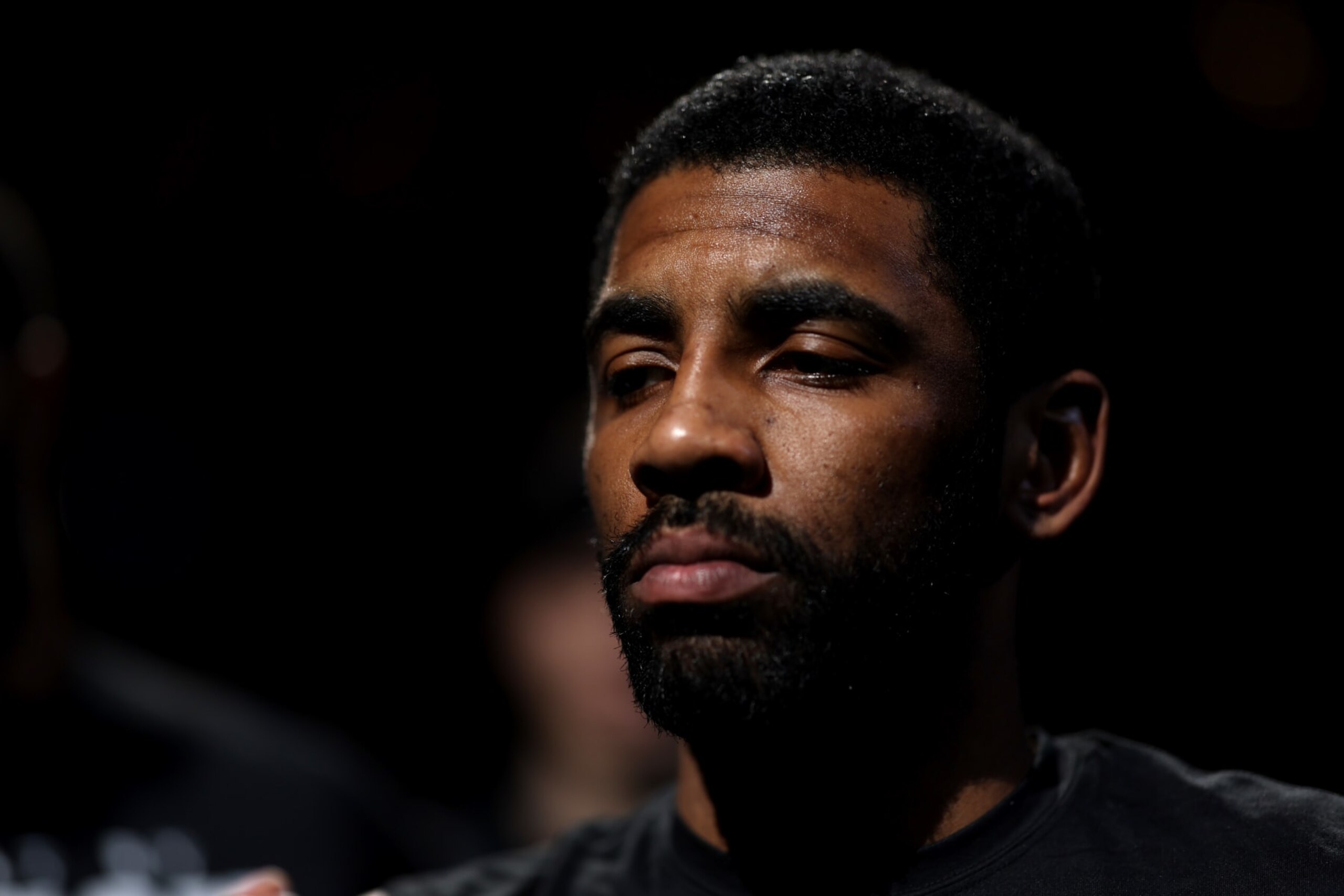 BOSTON, MASSACHUSETTS - FEBRUARY 01: Kyrie Irving #11 of the Brooklyn Nets is announced before the game against the Boston Celtics at TD Garden on February 01, 2023 in Boston, Massachusetts. NOTE TO USER: User expressly acknowledges and agrees that, by downloading and or using this photograph, User is consenting to the terms and conditions of the Getty Images License Agreement. (Photo by Maddie Meyer/Getty Images)
